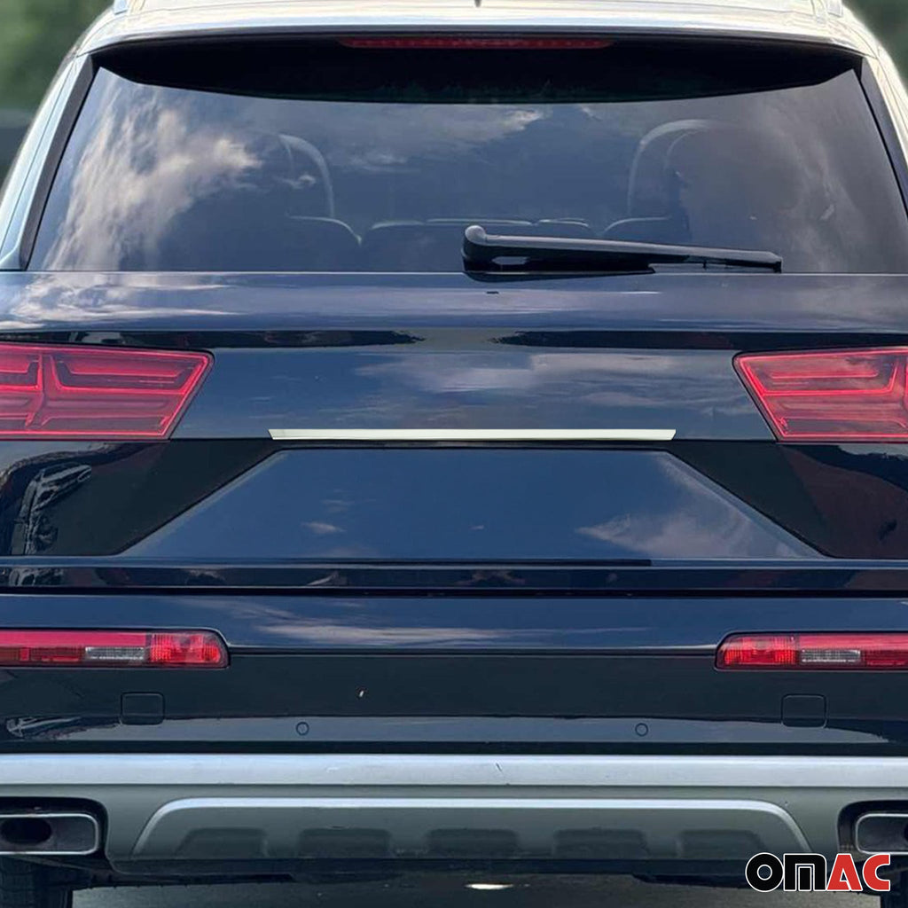 2017-2019 Audi Q7 4M Pre-Fl Rear Trunk Tailgate Door Handle Cover Stainless Steel