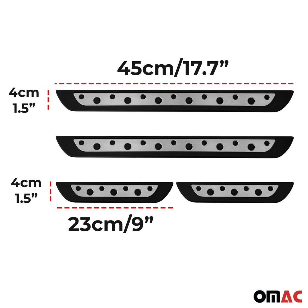 Chevrolet Avalanche Door Sill Scuff Plate Scratch Protector Stainless Steel Silver 4 Pcs
