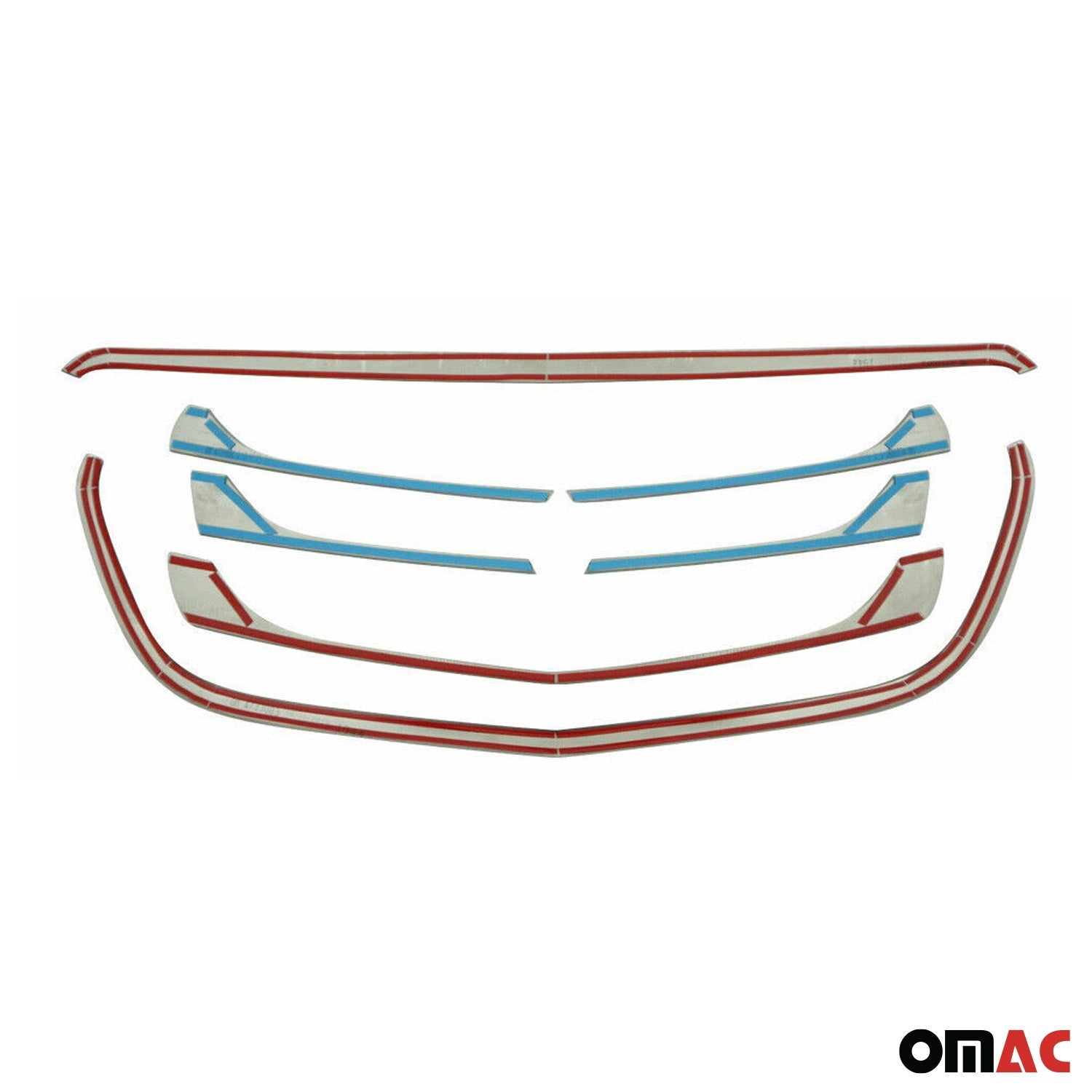 2016-2024 Mercedes Metris Front Bumper Grill Trim Molding Stainless Steel 7x