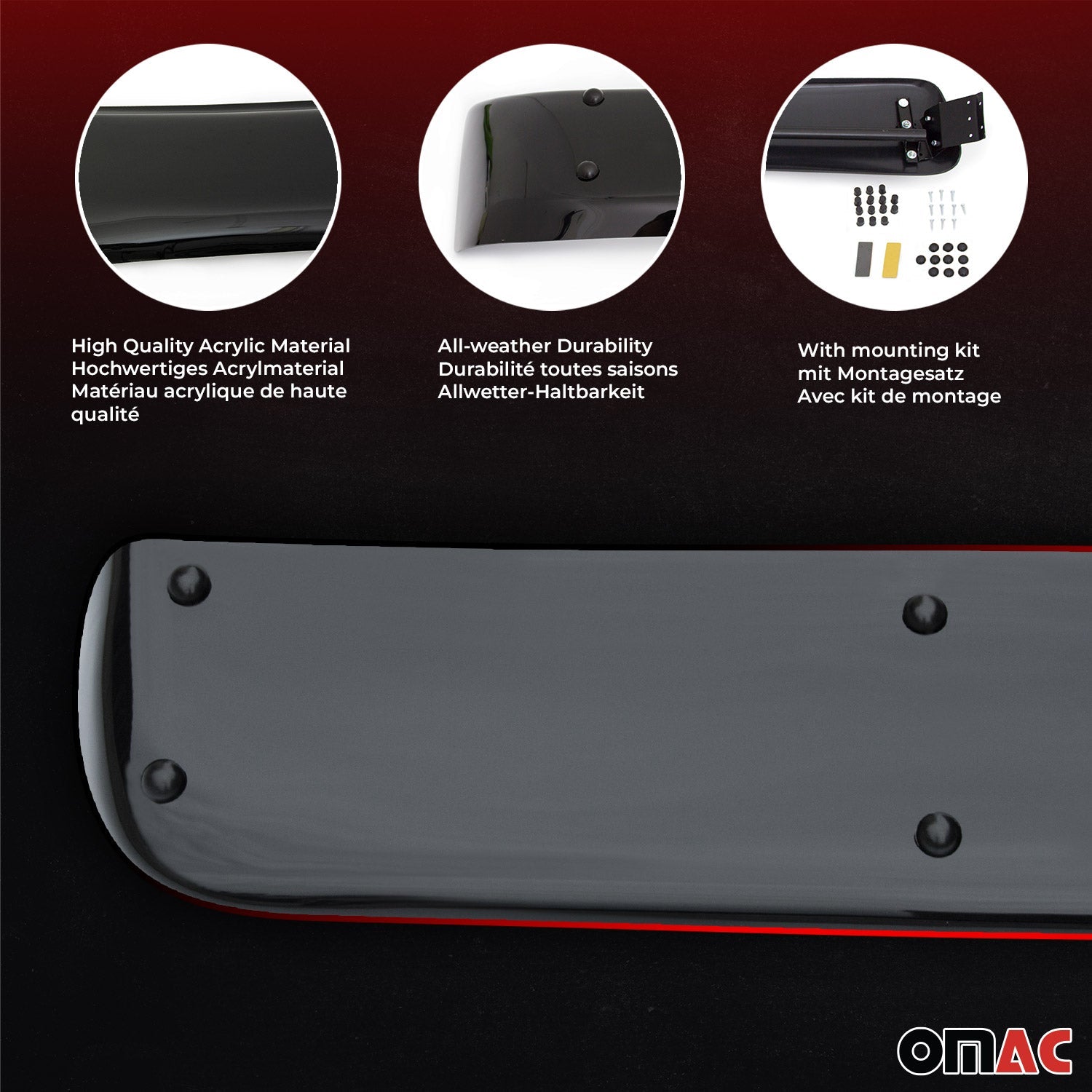 2016-2024 Mercedes Metris Front Windshield Sun Visor 1 Pc Smoke