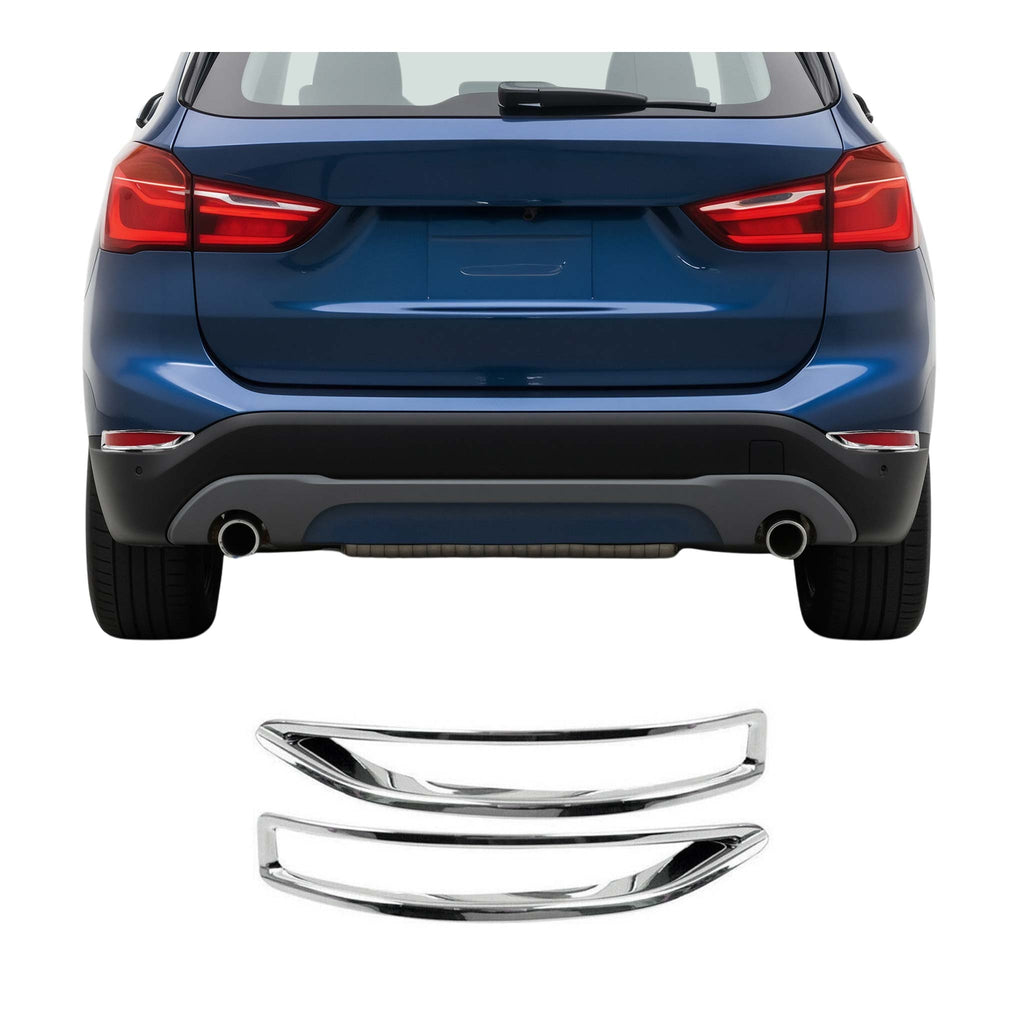 2016-2022 BMW X1 F48 xLine Rear Fog Light Lamp Frame Trim ABS Chrome 2 Pcs