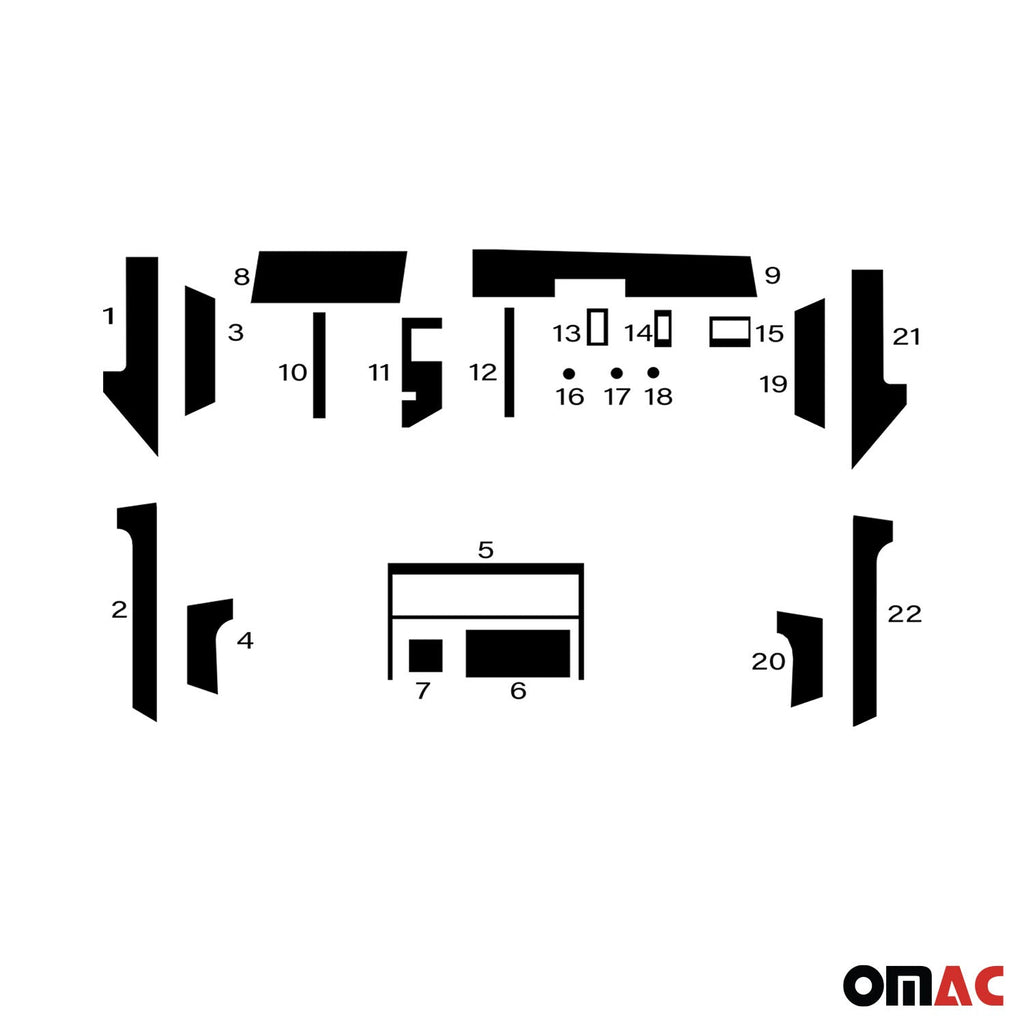 1989-1995 BMW 5 Series M5 E34 Sedan & Touring Wooden Look Dashboard Console Trim Kit 22x
