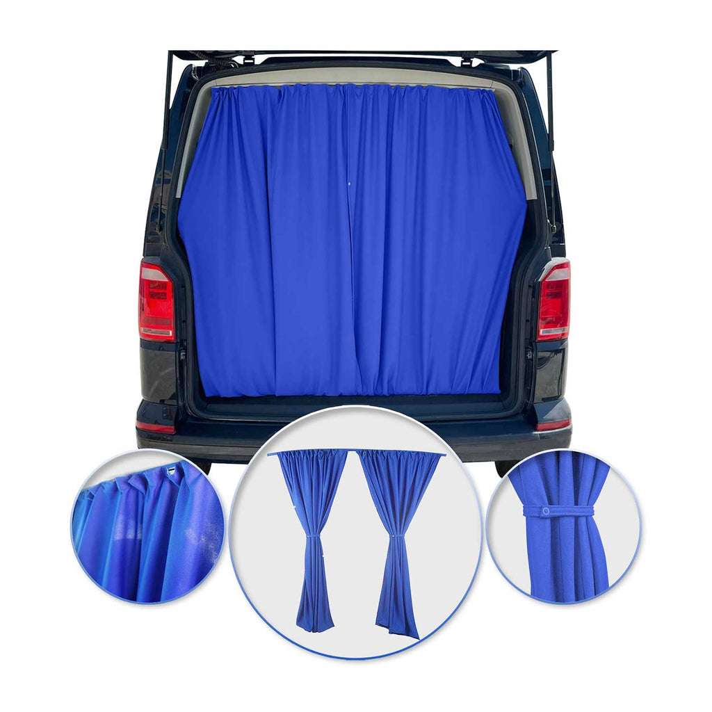 Chevrolet Astro Trunk Tailgate Curtains Blue 2 Privacy Curtains