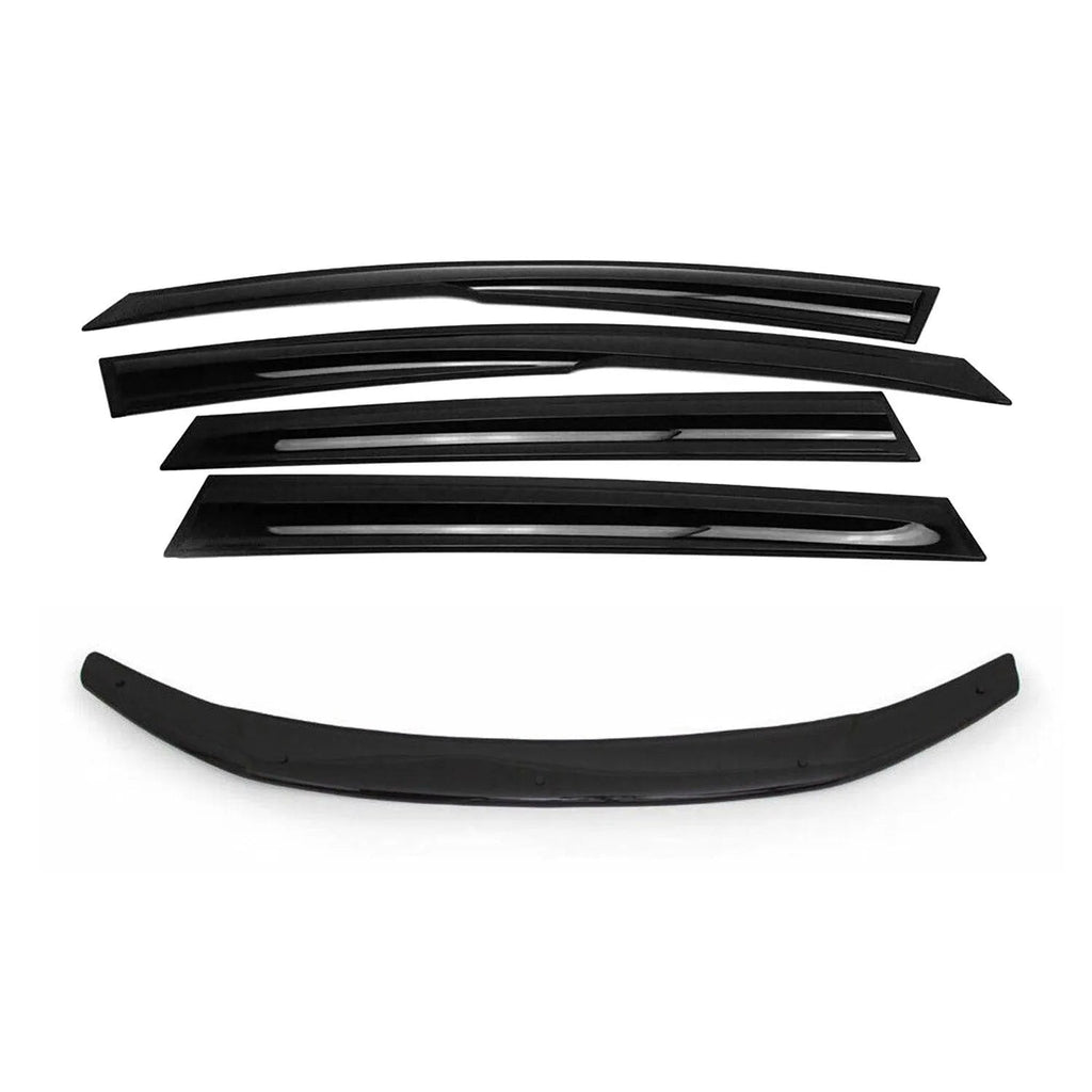 2012-2015 Honda Civic Sedan Bug Shield Hood Deflector & Window Visor Vent Kit 5Pcs Smoke