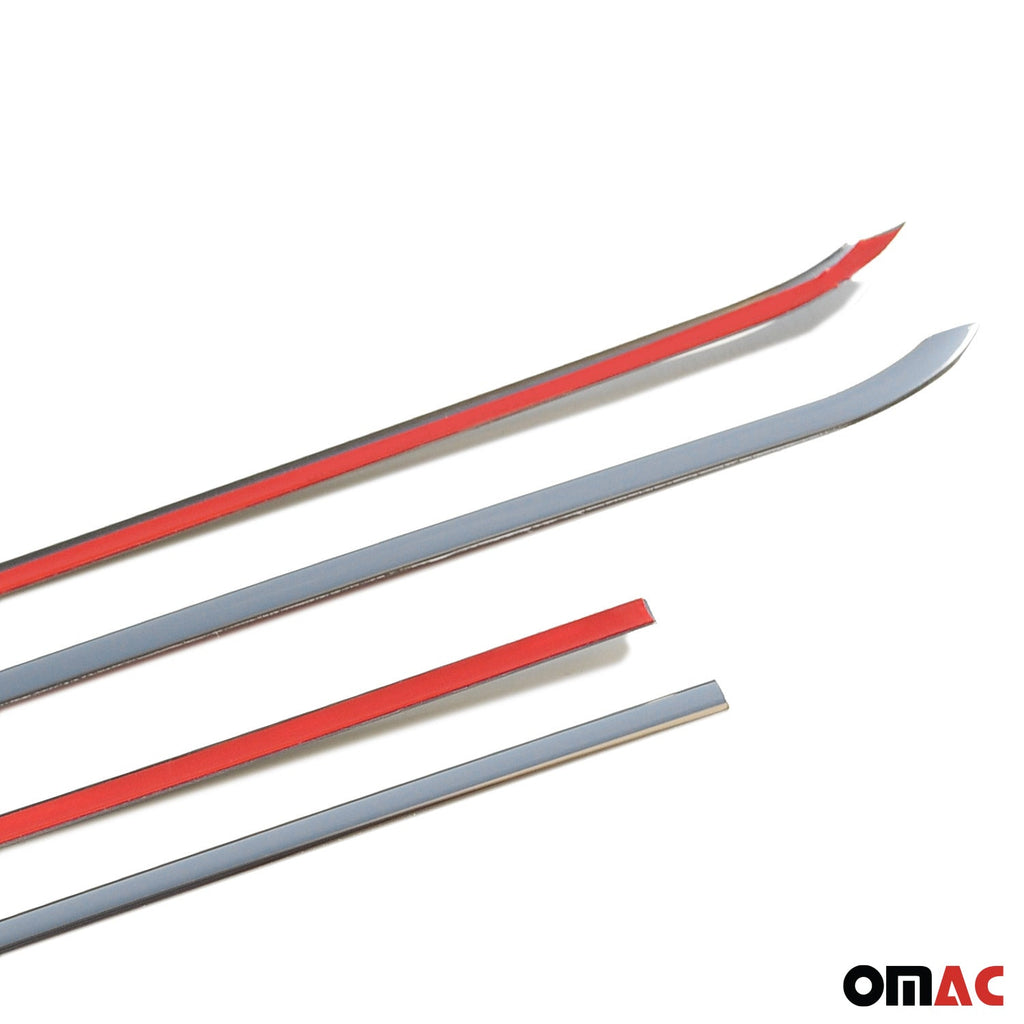 2015-2022 RAM ProMaster City Window Molding Trim Streamer Stainless Steel Silver 4 Pcs