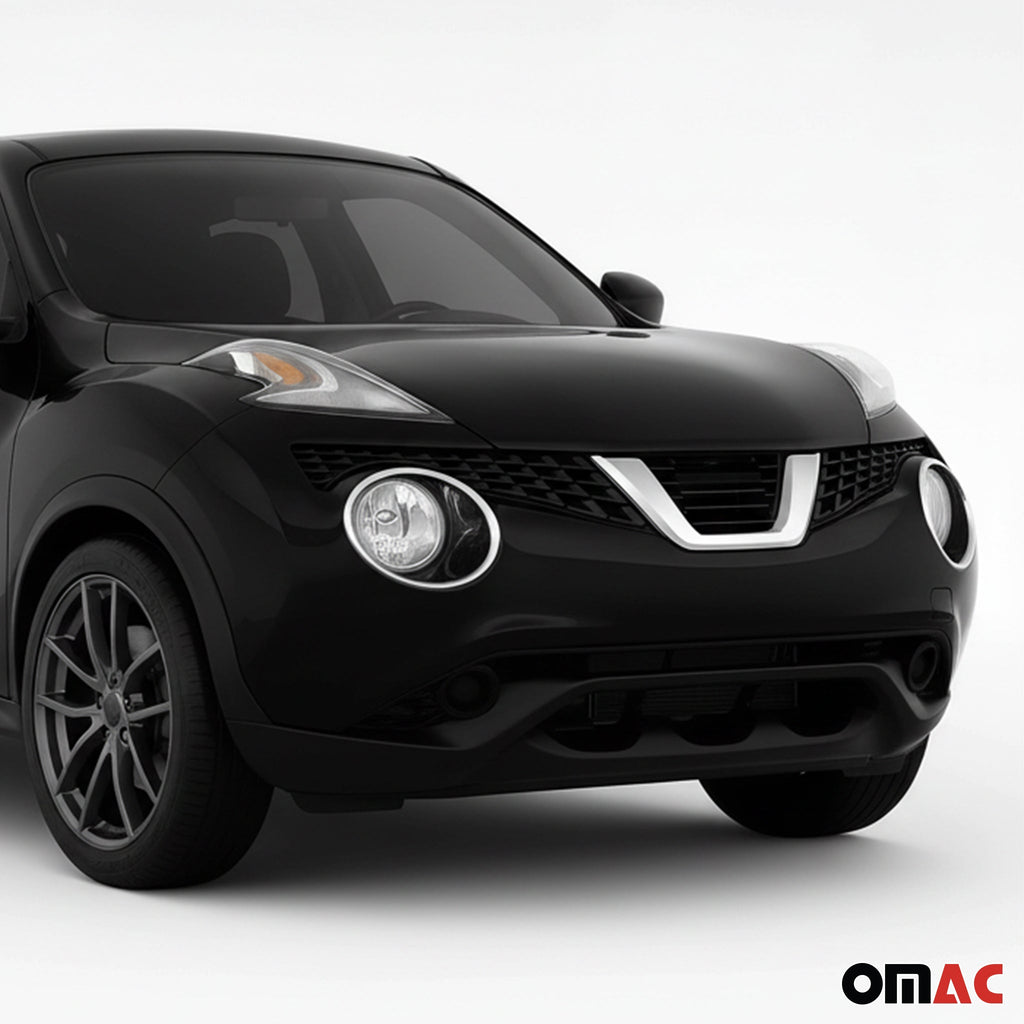 2015-2017 Nissan Juke Fog Light Headlight Lamp Surround Cover Silver 2 Pcs