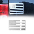 US American Flag Brushed Chrome Decal Car Sticker Emblem Stainless Steel