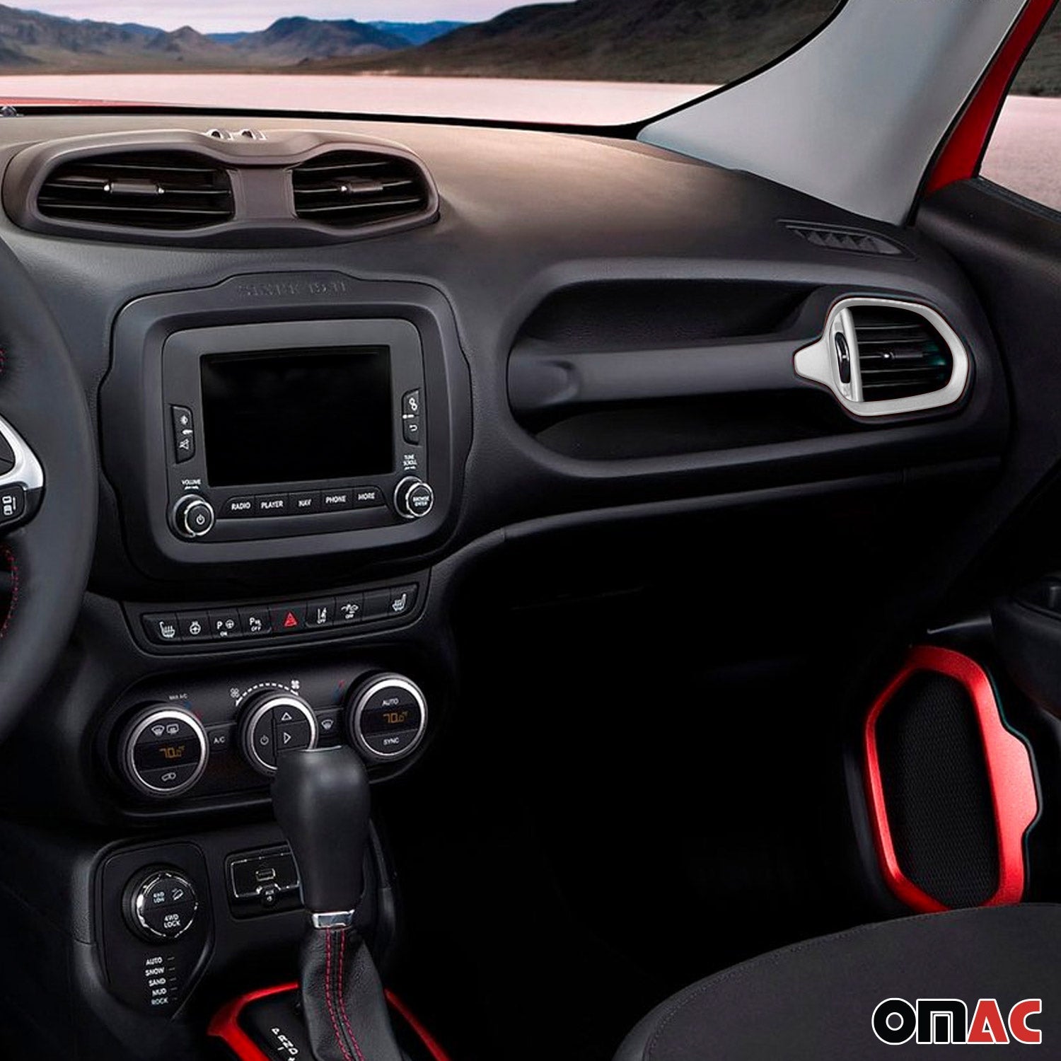 2015-2018 Jeep Renegade Side Ventilation Frame Silver 2 Pcs