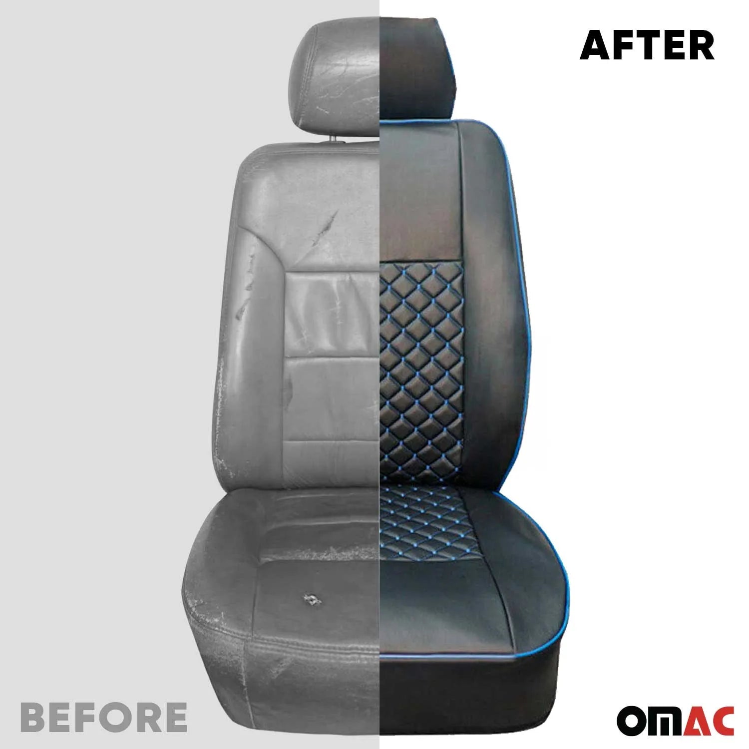 2015-2026 Ford Transit Leather Custom fit Car Seat Cover Black Blue
