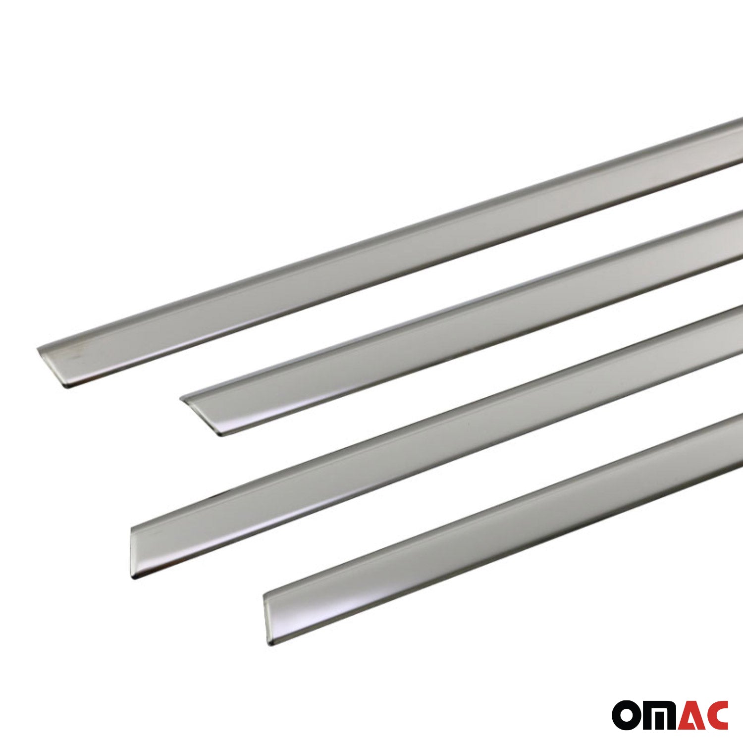 2016-2023 Fiat 500X Window Molding Trim Streamer Stainless Steel Silver 4Pcs