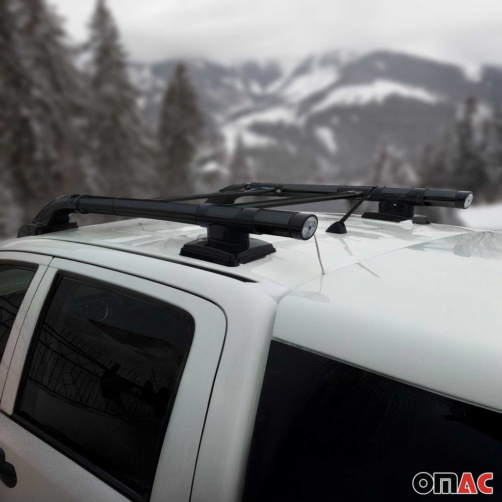 2015-2022 GMC Canyon II Top Roof Rack & Side Rails Black Alu 4Pcs