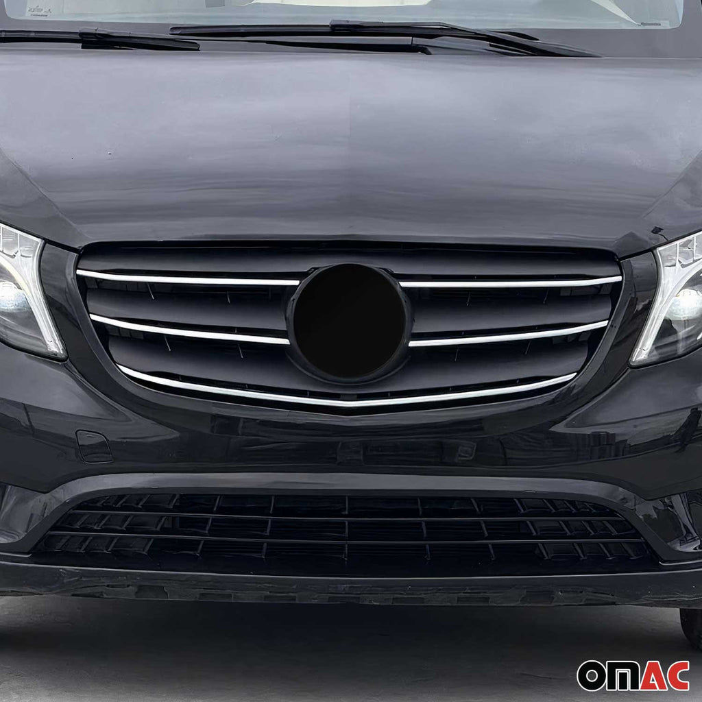 2021-2024 Mercedes Metris Front Bumper Grill Trim Molding Stainless Steel 5x