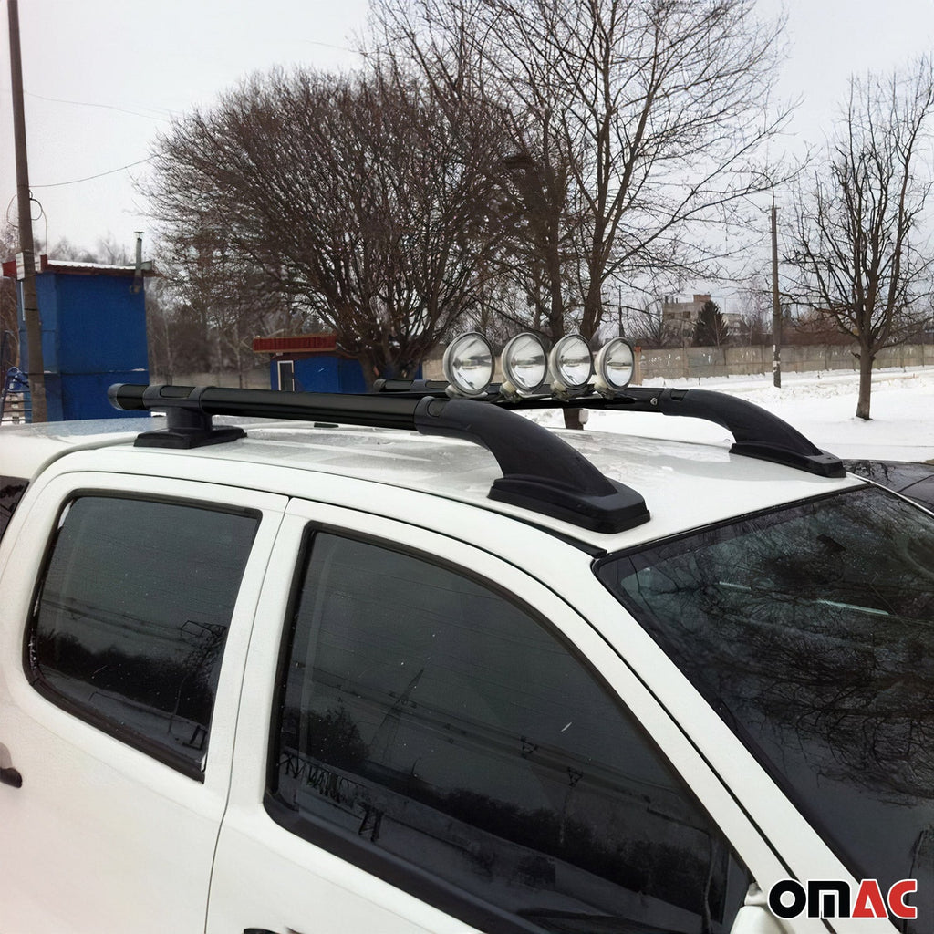 2015-2022 Chevrolet Colorado II Top Roof Rack & Side Rails Black Alu 4Pcs