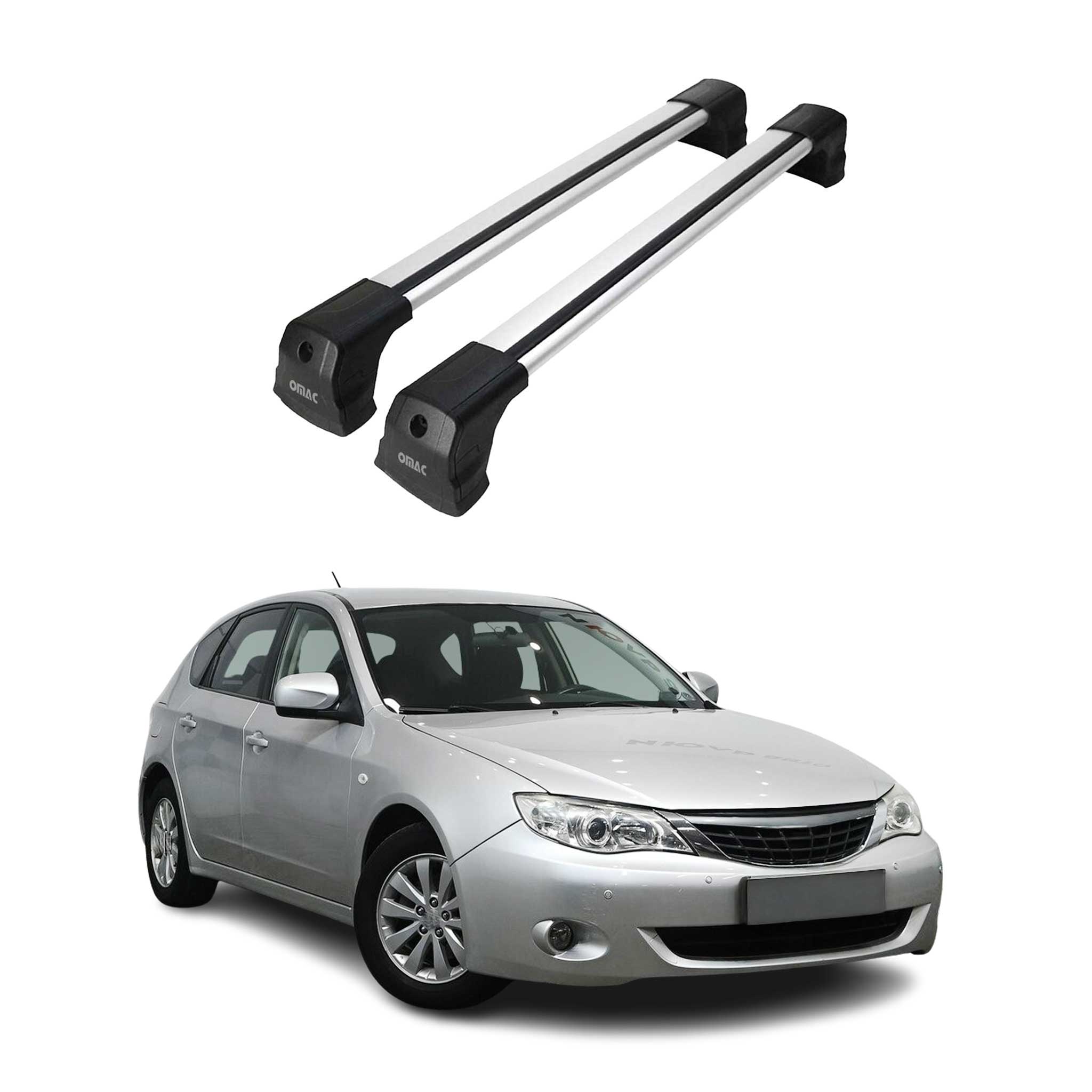 Fix Points Roof Racks Cross Bar for Subaru WRX / WRX STI 2012-2014 Alu Gray 2x