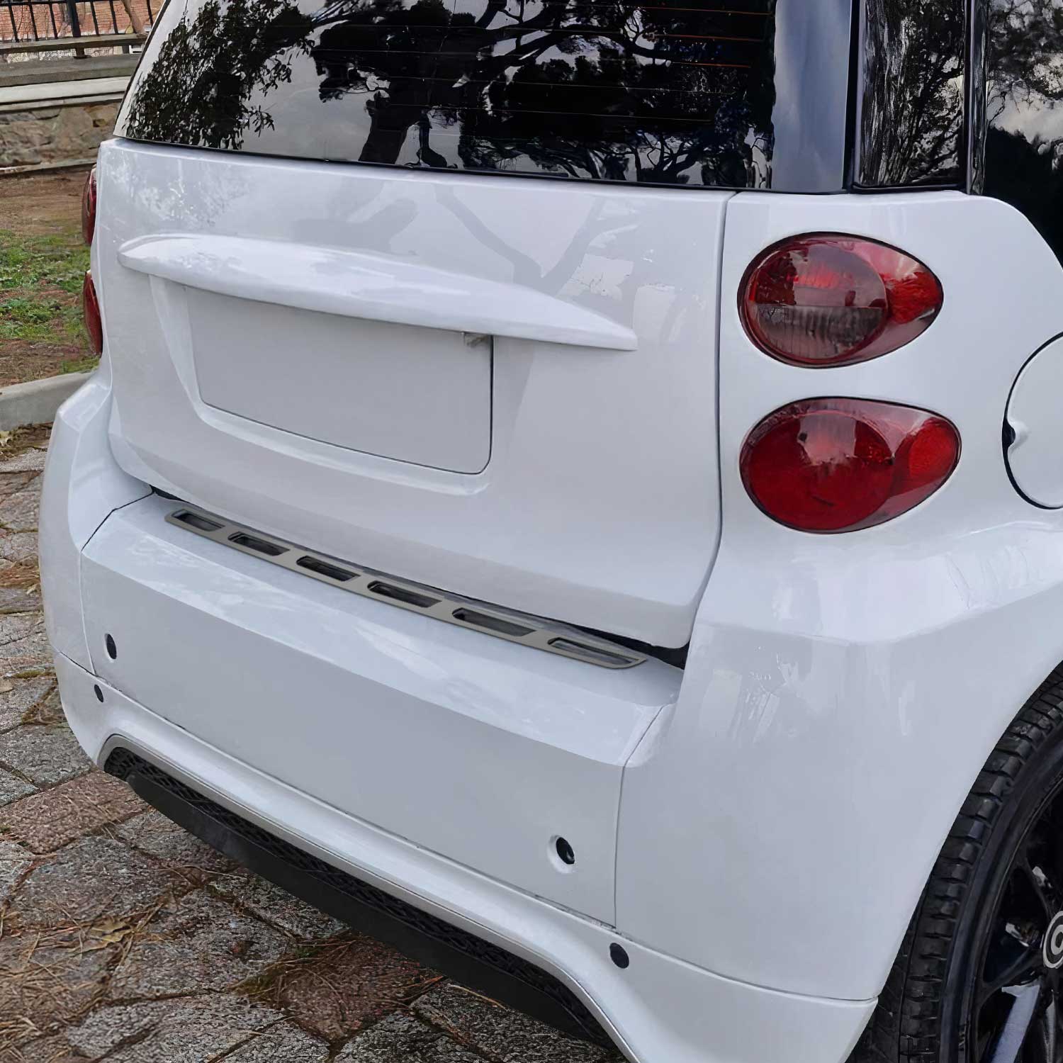 2007-2015 Smart ForTwo Rear Bumper Sill Cover Protector Guard Stainless Steel Silver
