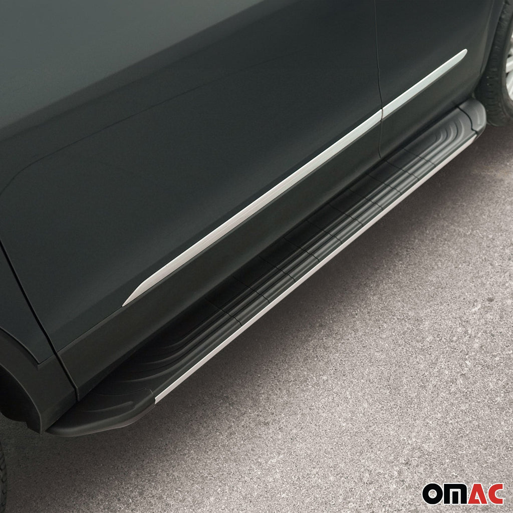 2014-2019 Kia Soul Running Boards Side Steps Silver & Black