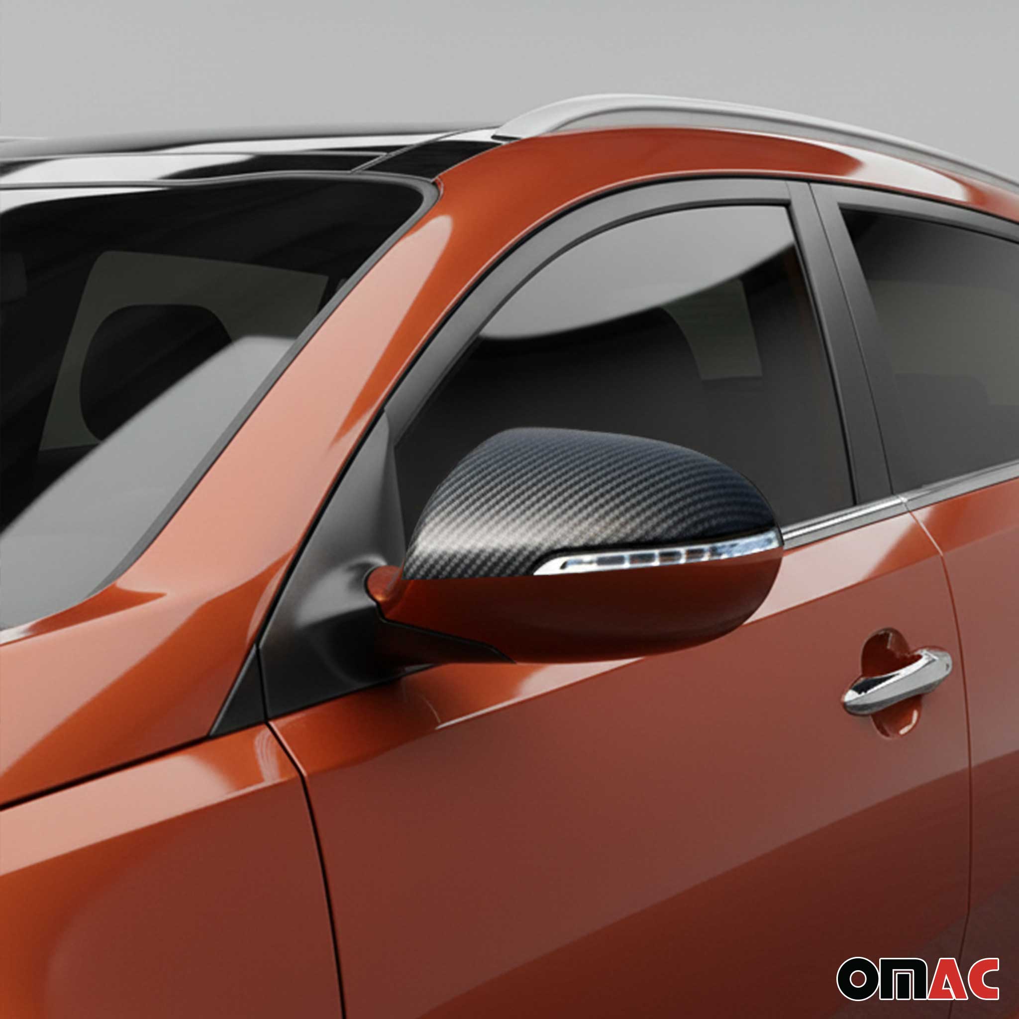 2011-2014 Kia Sportage Side Mirror Cover Caps Carbon Fiber Black 2 Pcs