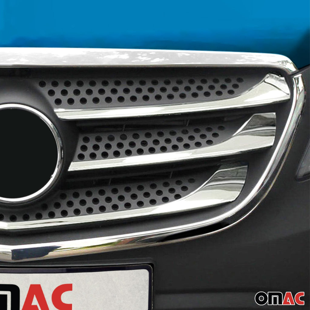 2016-2020 Mercedes Metris Front Bumper Grill Trim Molding Stainless Steel 2Pcs