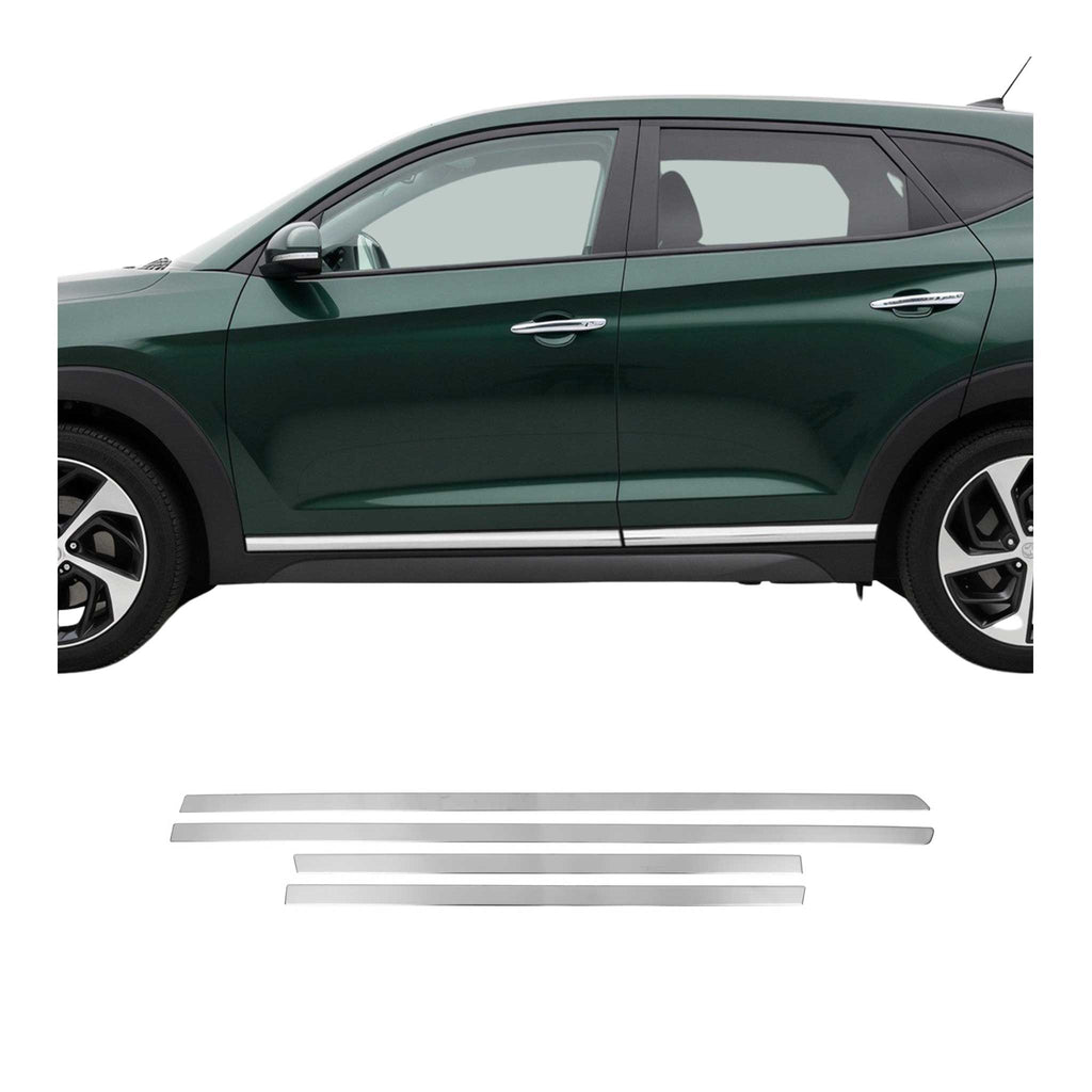 2016-2021 Hyundai Tucson Side Door Molding Trim Skirt Garnish Brushed Stainless Steel