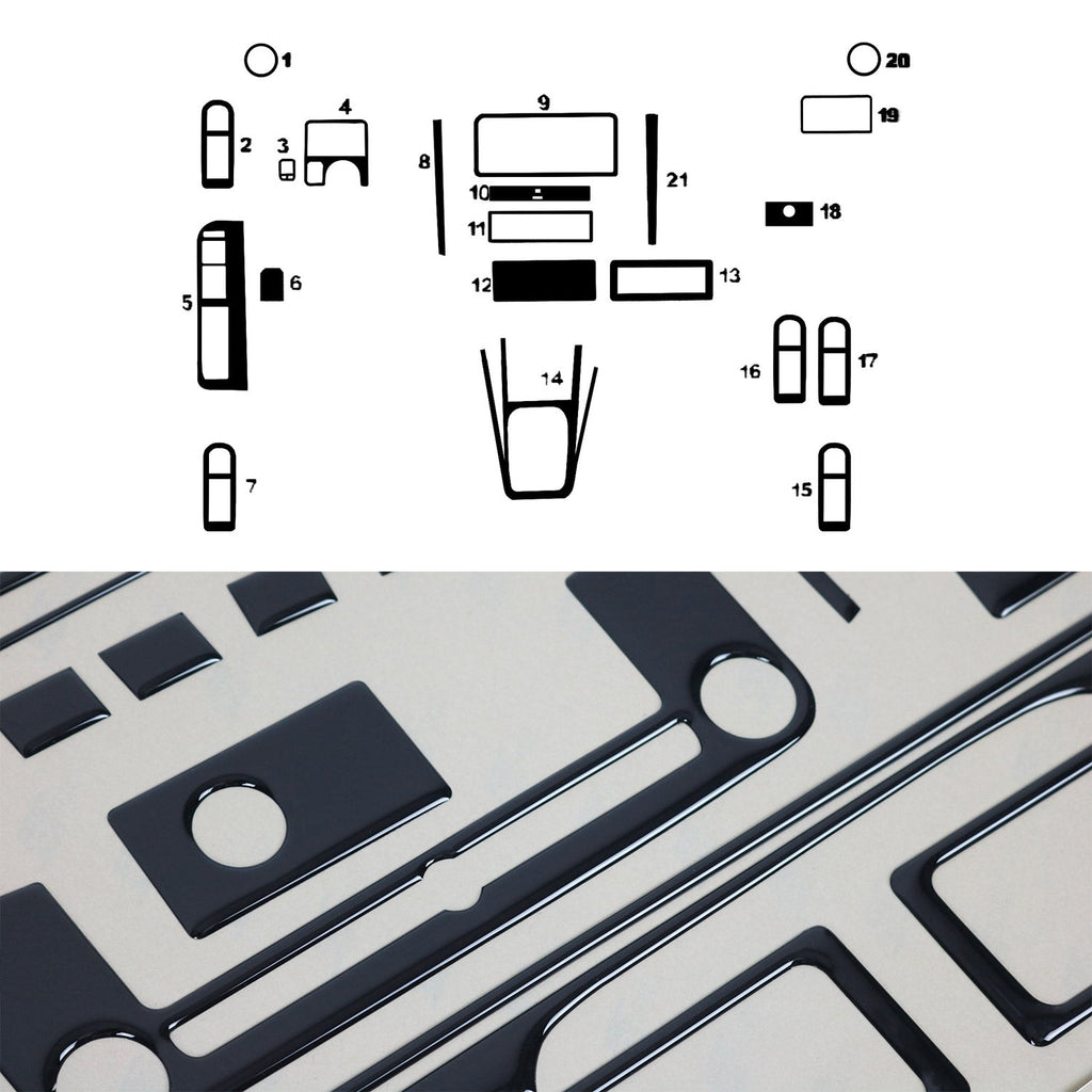 1998-2003 Volkswagen Golf Mk4 Piano Black Dashboard Console Trim Kit 21Pcs