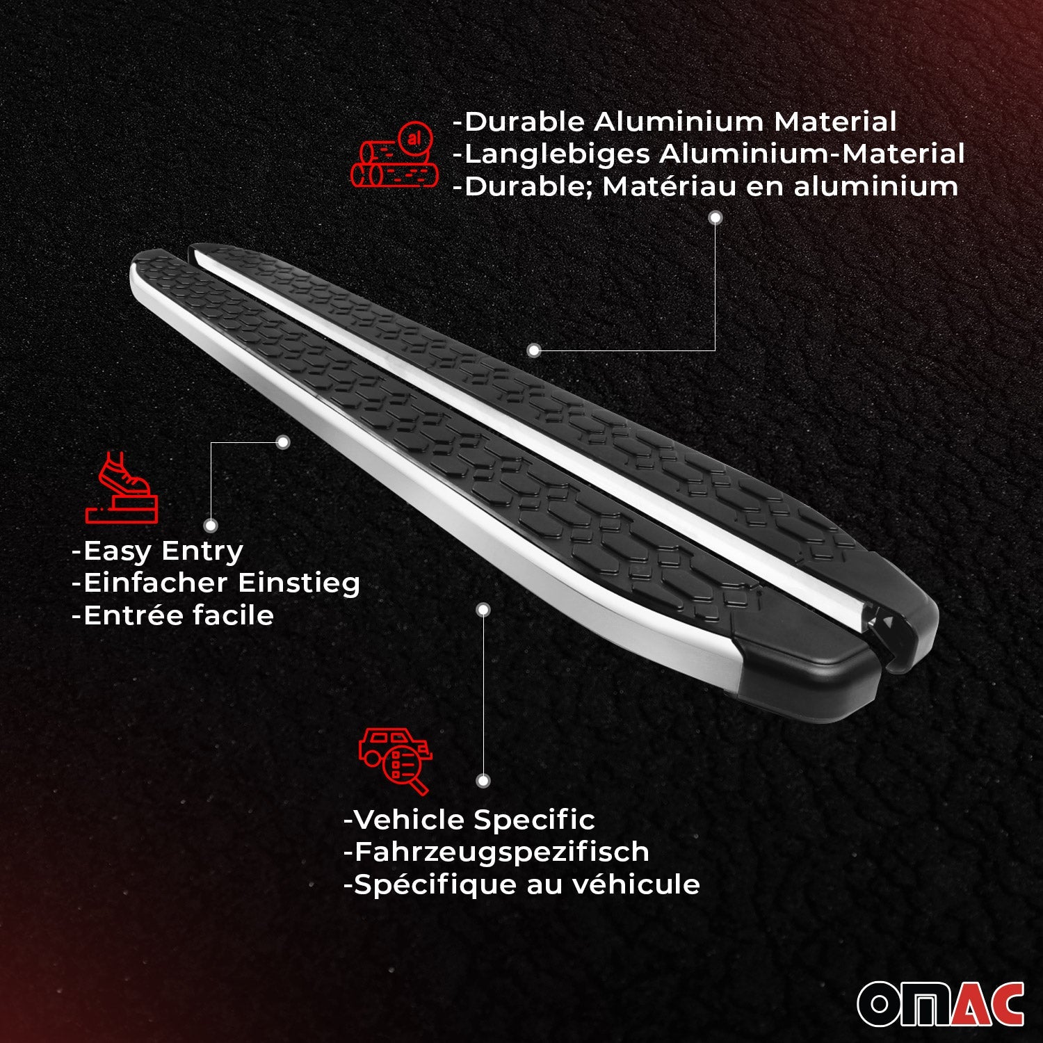 2011-2017 BMW X3 F25 Running Boards Side Steps Silver & Black