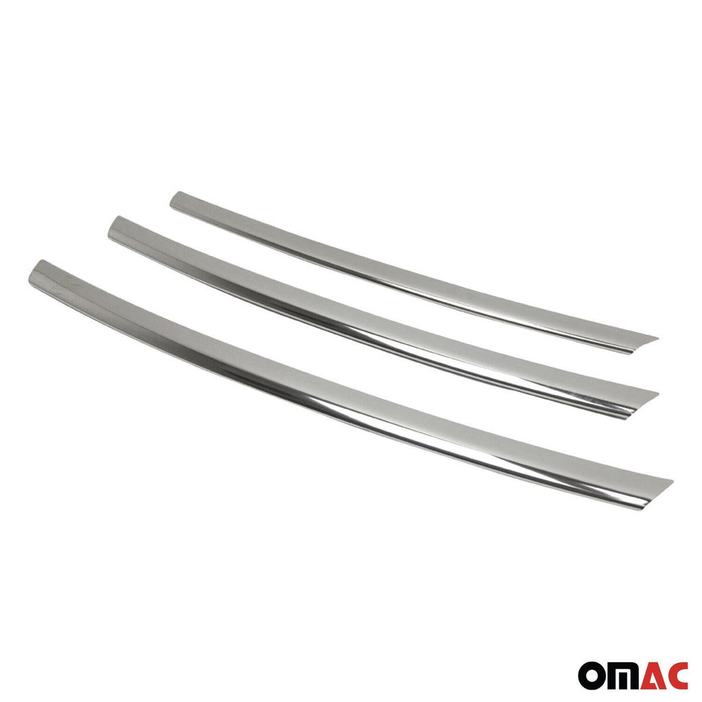 2012-2017 Hyundai Veloster Front Bumper Grill Trim Molding Stainless Steel Silver 3Pcs
