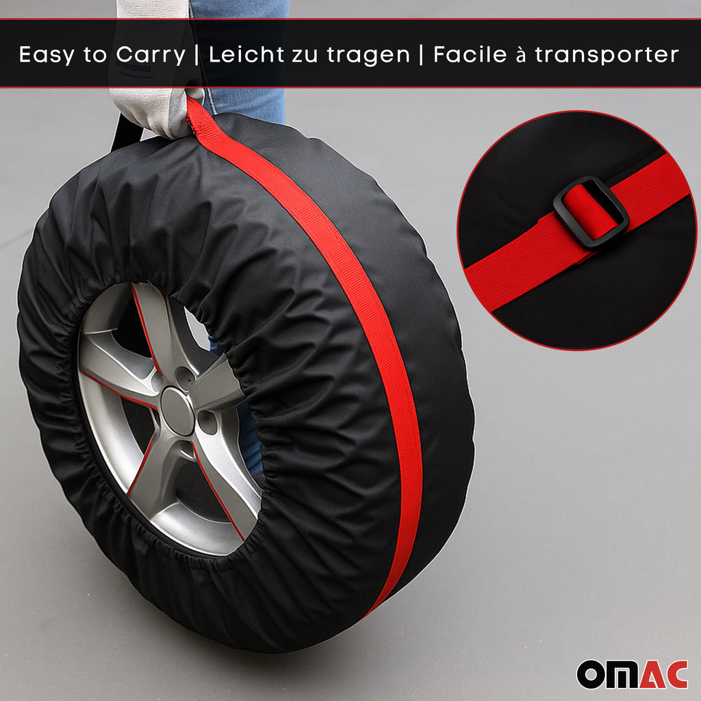 4 Pcs 14''-17" Car Spare Tire Cover Wheel Storage Bag Auto Protector Accessories