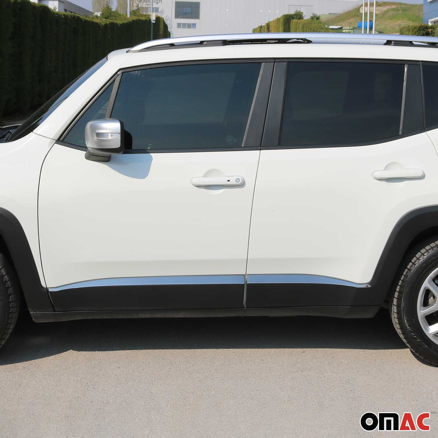 2019-2024 Jeep Renegade Side Door Molding Trim Skirt Garnish Steel Silver 4x