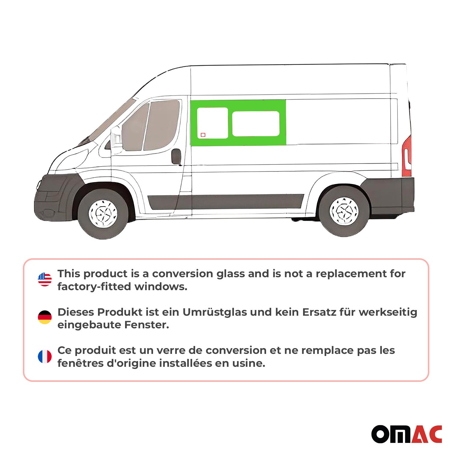 2014-2024 RAM ProMaster Sliding Window Glass Front Left Side L2 L3 L4