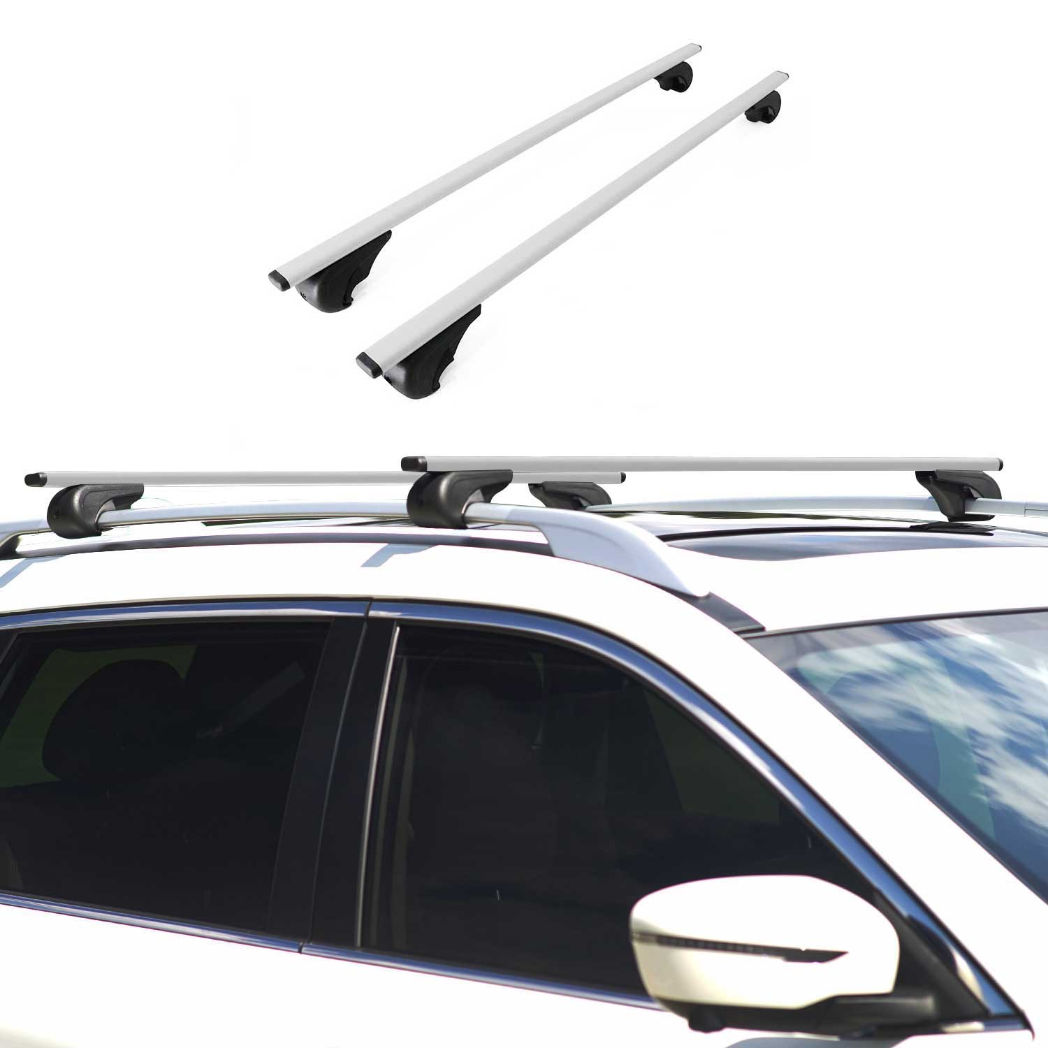 2008-2016 Volvo V70 Roof Rack Cross Bars Silver