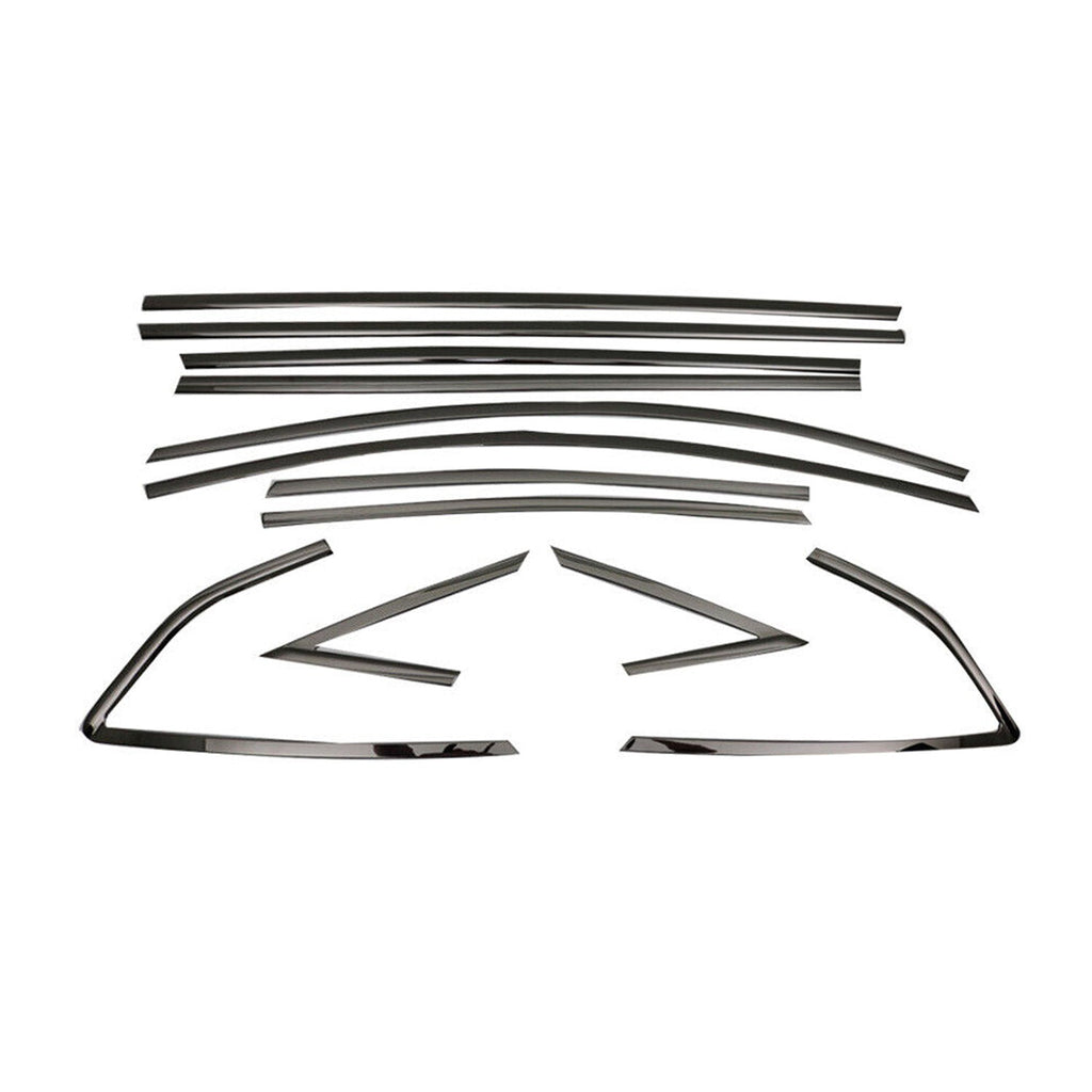 2012-2018 Ford Focus Hatchback Window Molding Trim Streamer Stainless Steel Dark 12Pcs