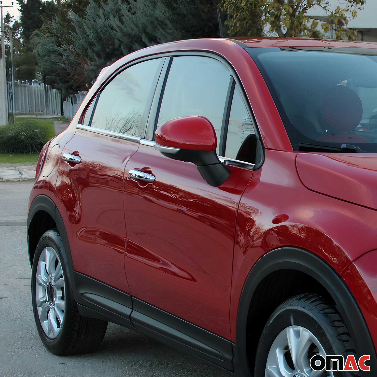 2016-2023 Fiat 500X Window Molding Trim Streamer Stainless Steel Silver 4Pcs