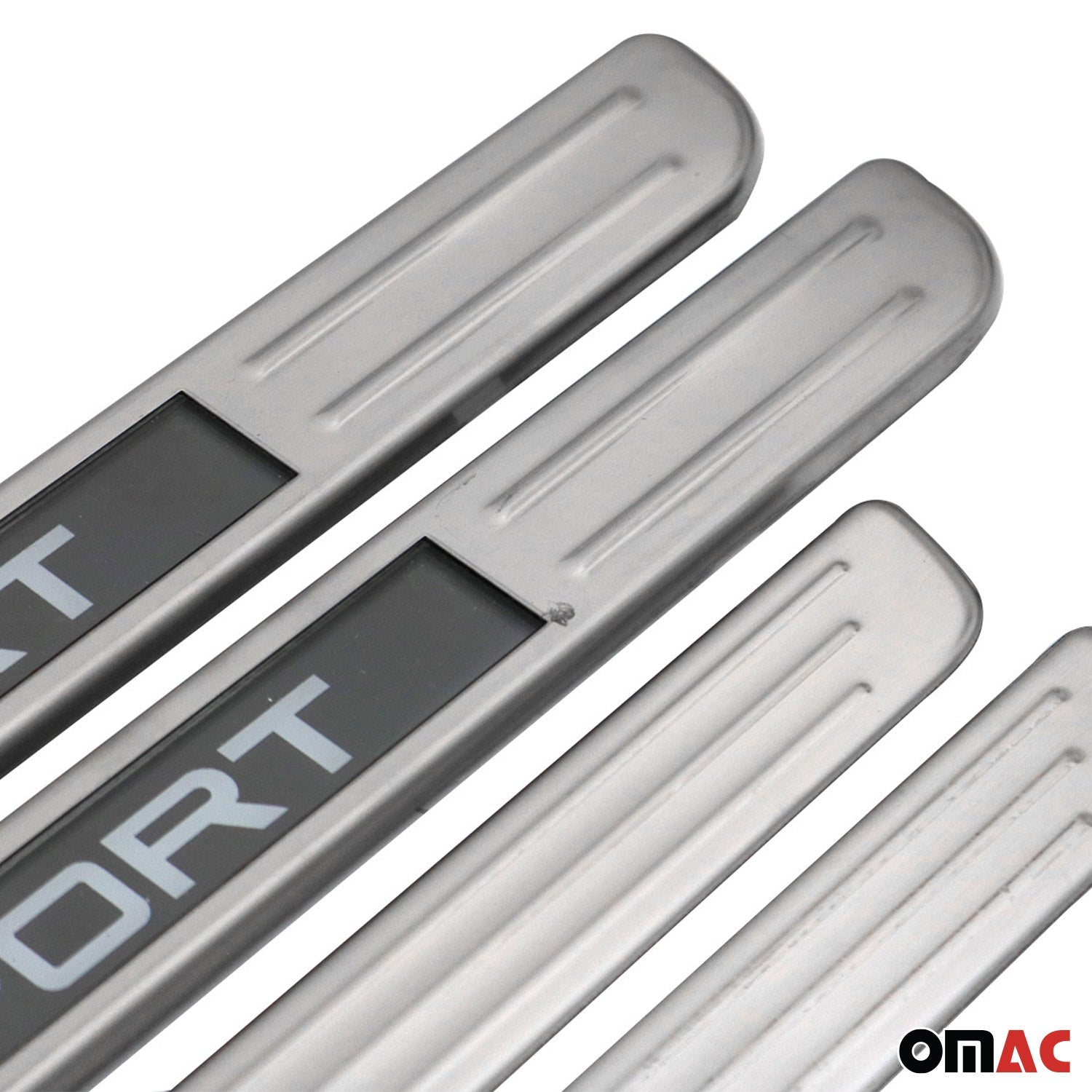 Dodge Door Sill Scuff Plate Illuminated Brushed Stainless Steel Brushed Silver 4Pcs