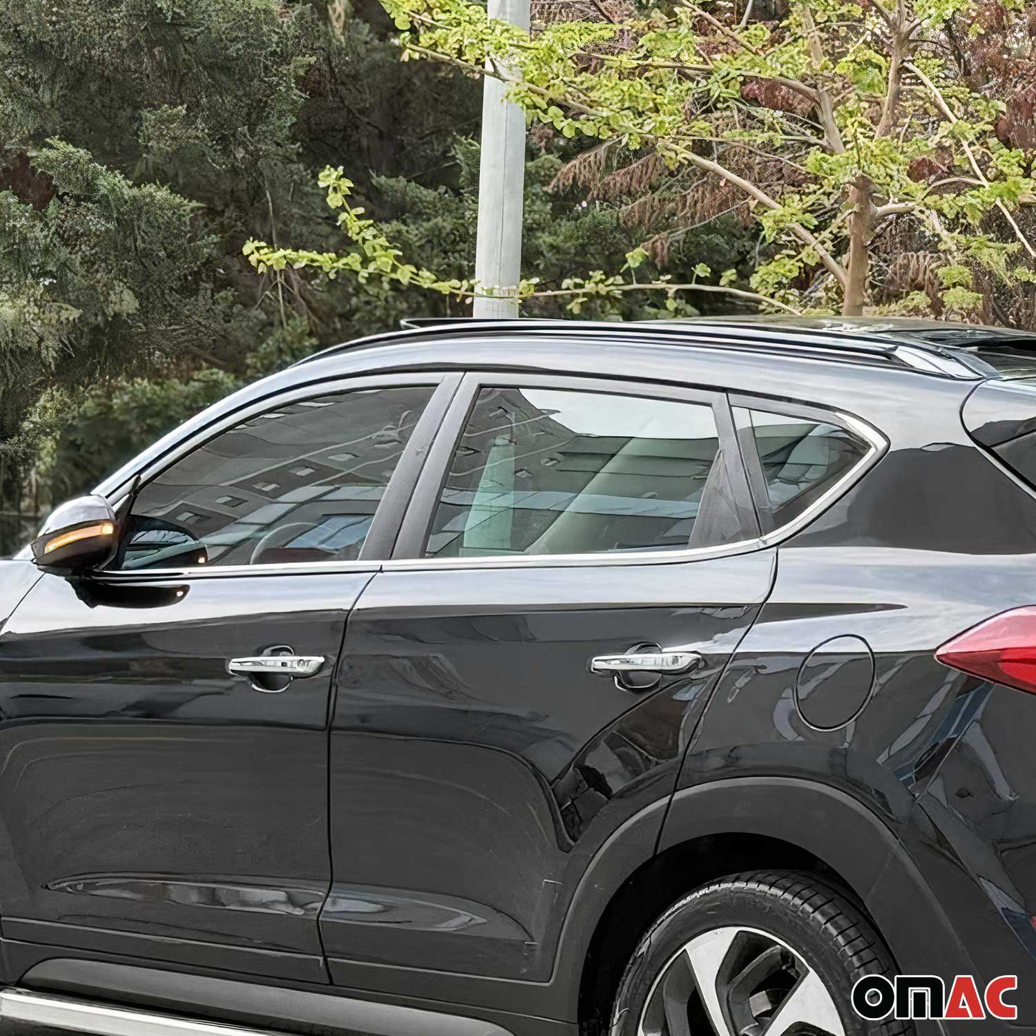 2016-2021 Hyundai Tucson Window Molding Trim Streamer Stainless Steel Silver 6 Pcs