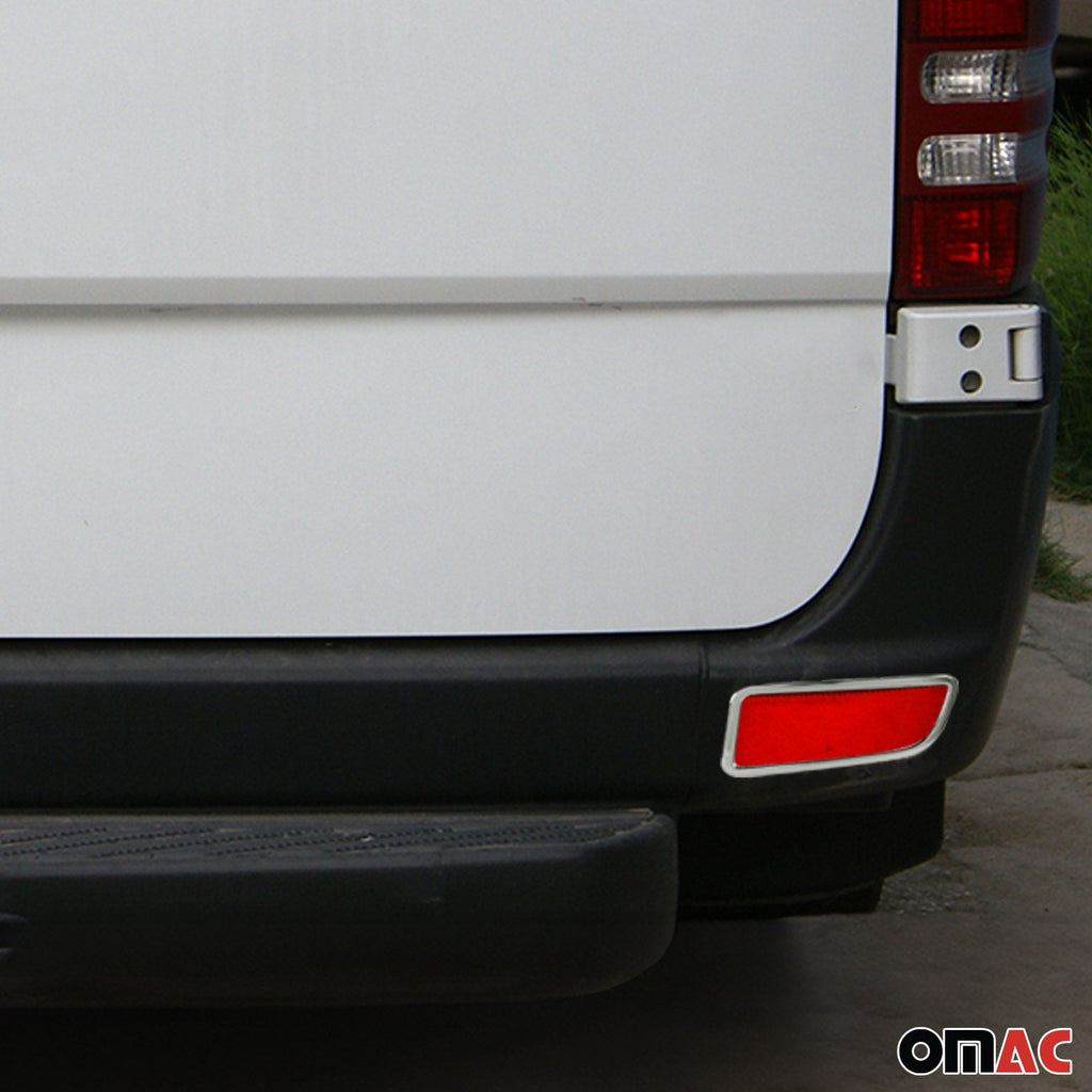 2014-2018 Mercedes Sprinter W906 Rear Reflector Lamp Rim Frame Silver Stainless Steel
