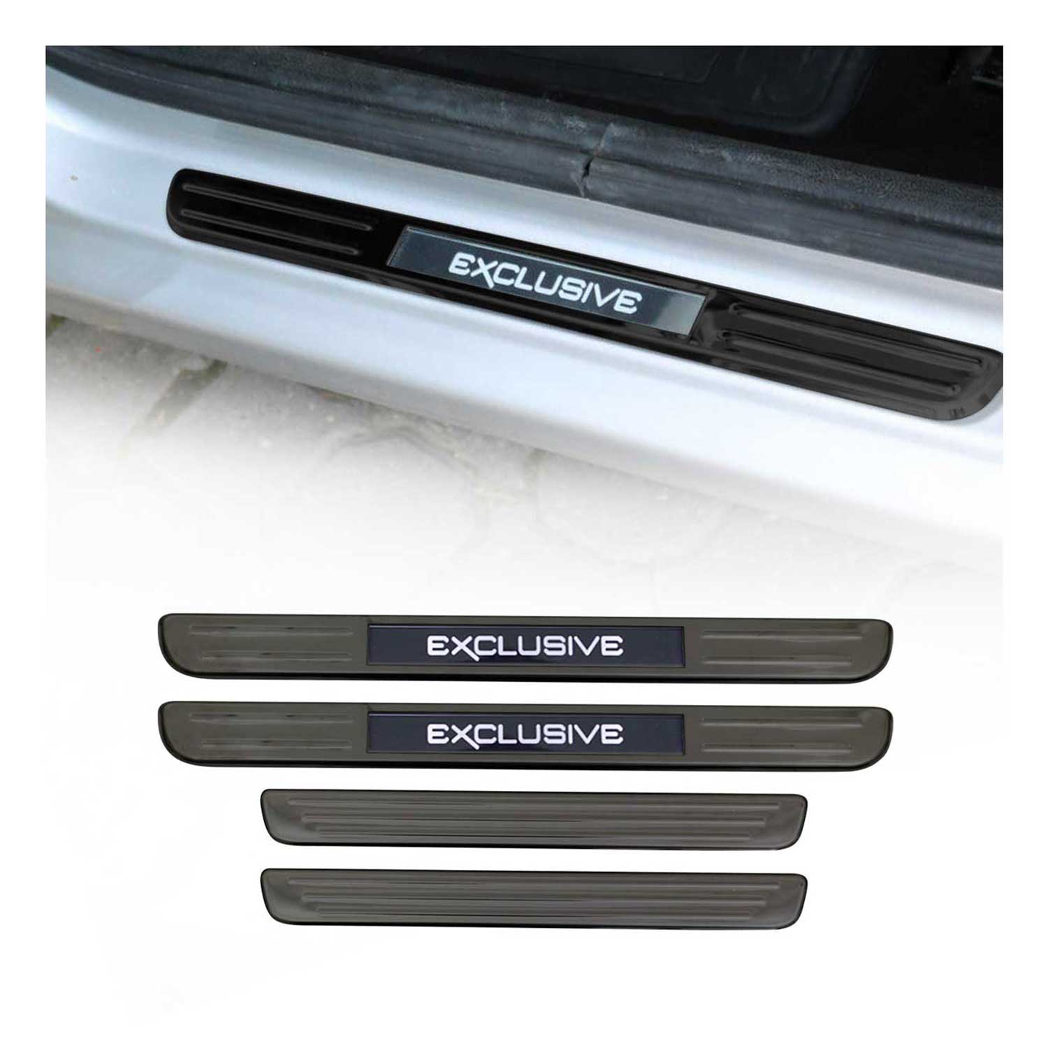 Honda Door Sill Scuff Plate Illuminated Exclusive Stainless Steel Dark 4 Pcs