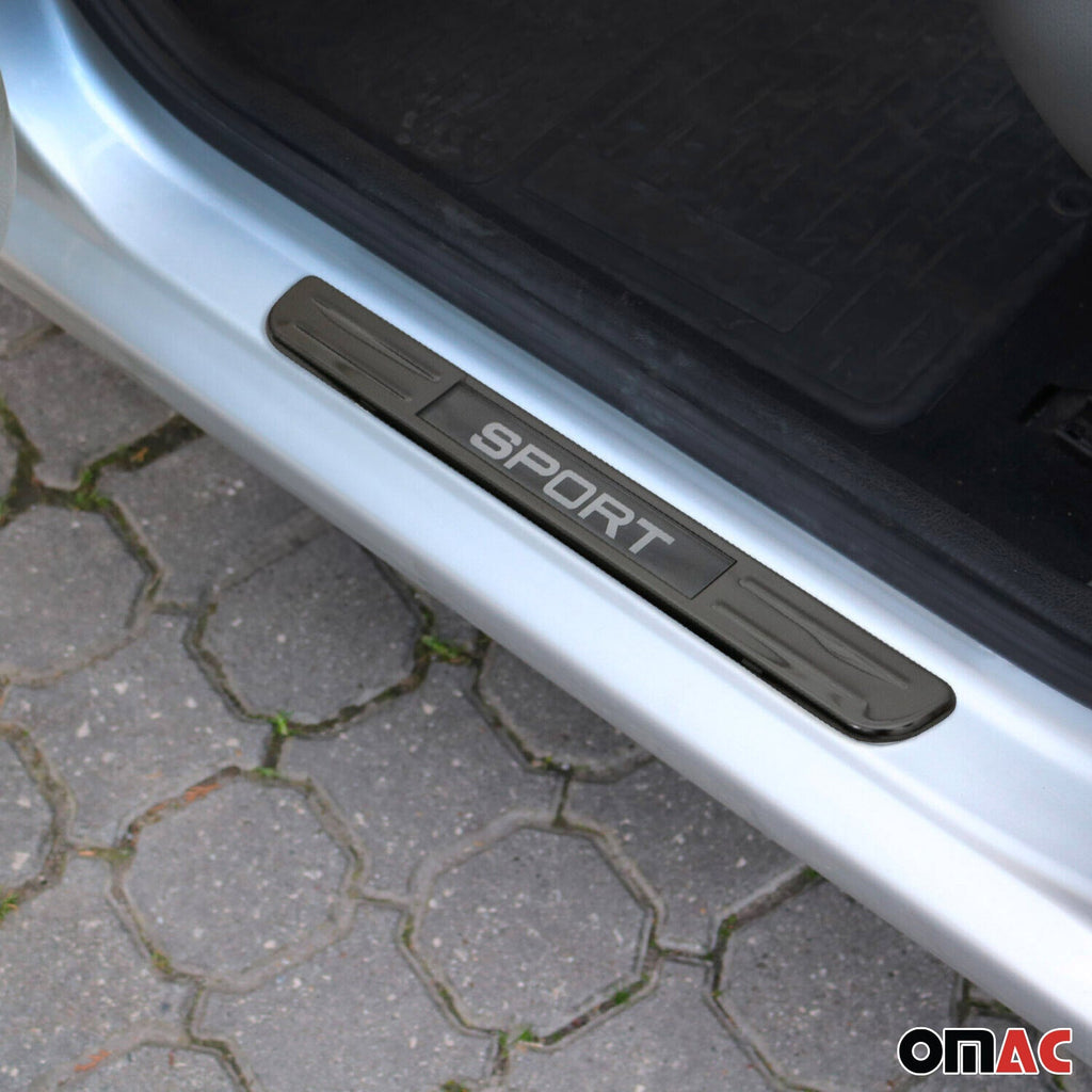 2018-2024 VW Tiguan Door Sill Scuff Plate Illuminated Sport Stainless Steel Dark 4 Pcs