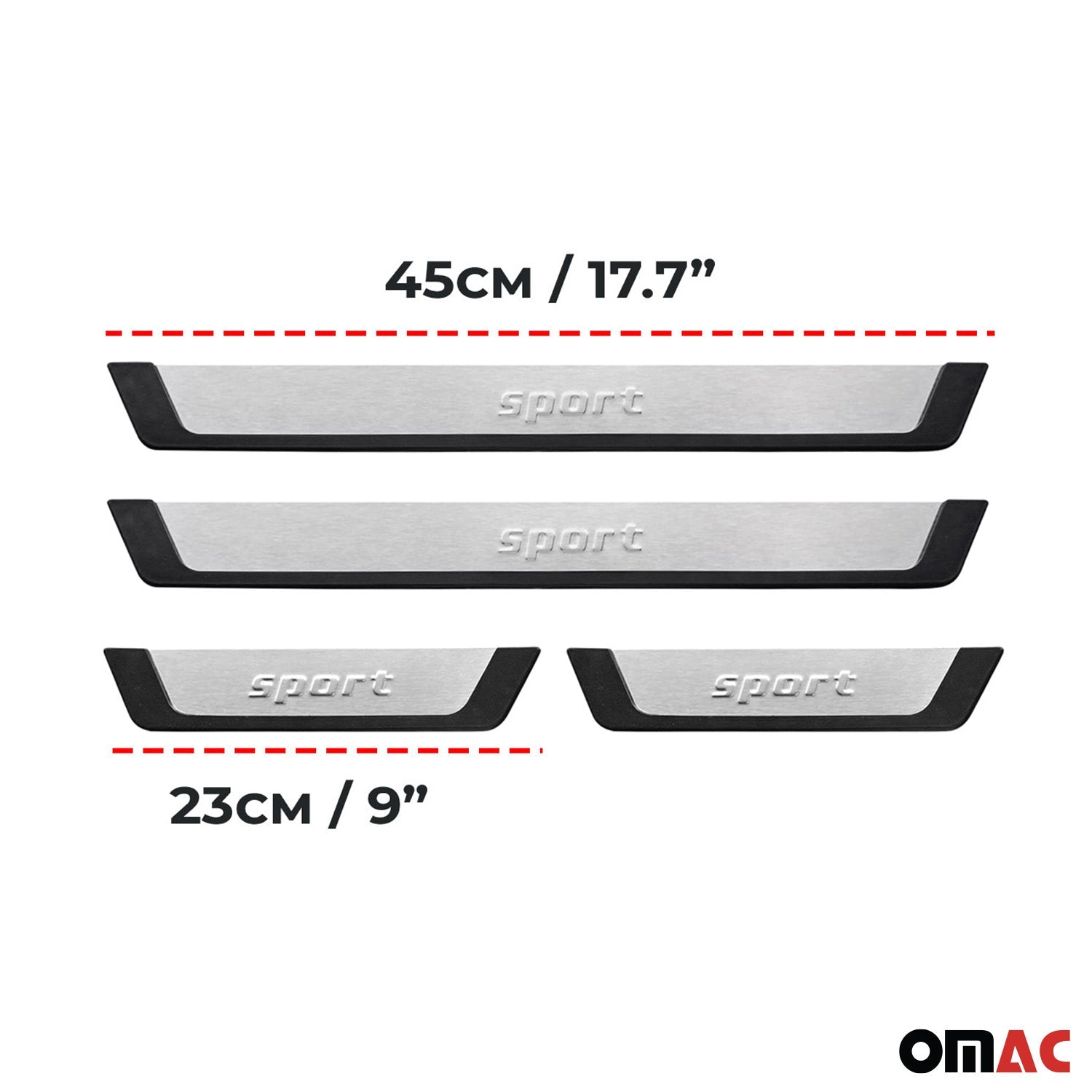 Ford F-Series Door Sill Scuff Plate Scratch Protector Sport Brushed Stainless Steel 4Pcs