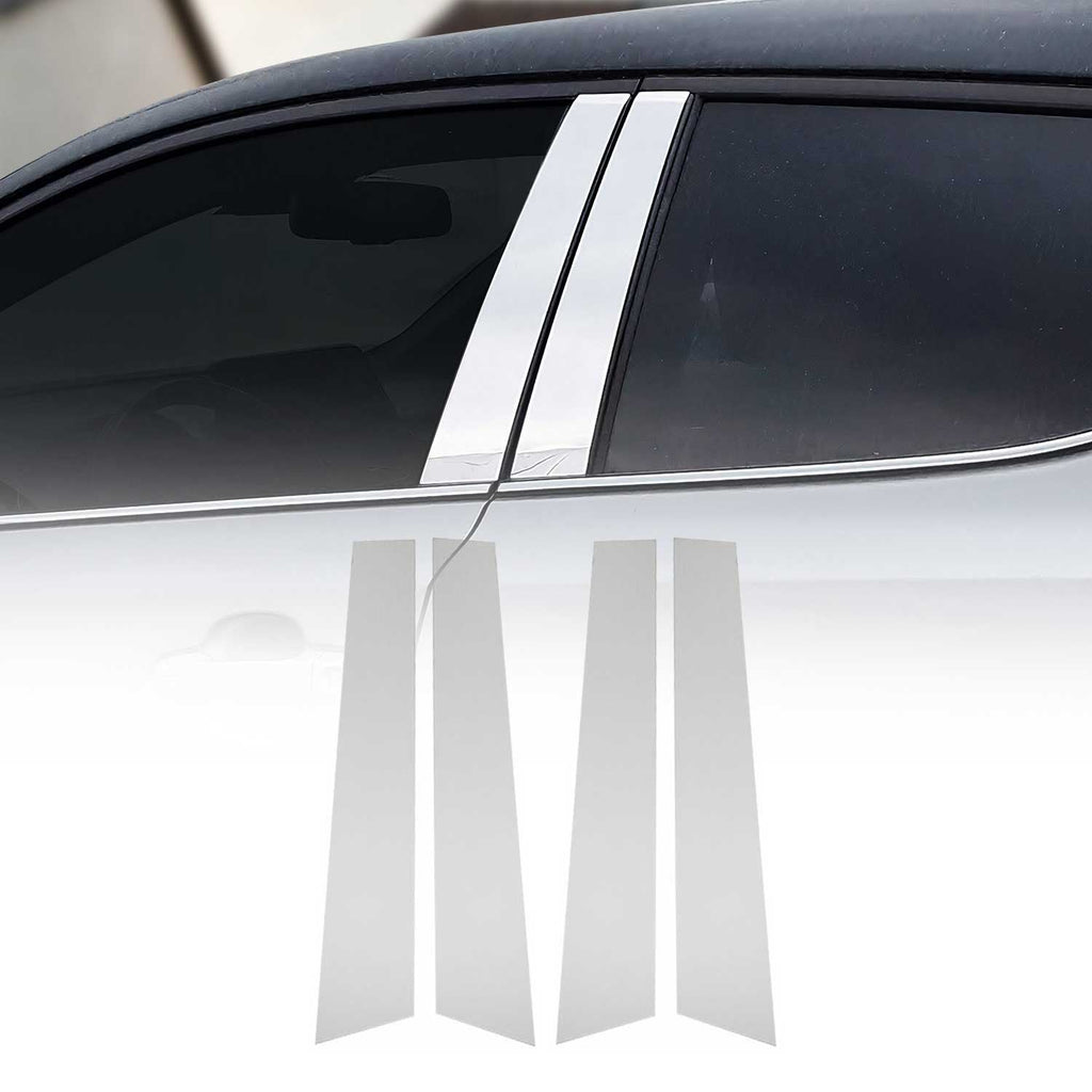 2015-2021 VW Golf Mk7 Window B Pillar Posts Door Trim Cover Stainless Steel Silver 4x