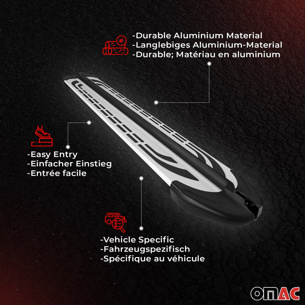 2018-2023 VW Tiguan 2.gen Running Boards Side Steps Silver & Black