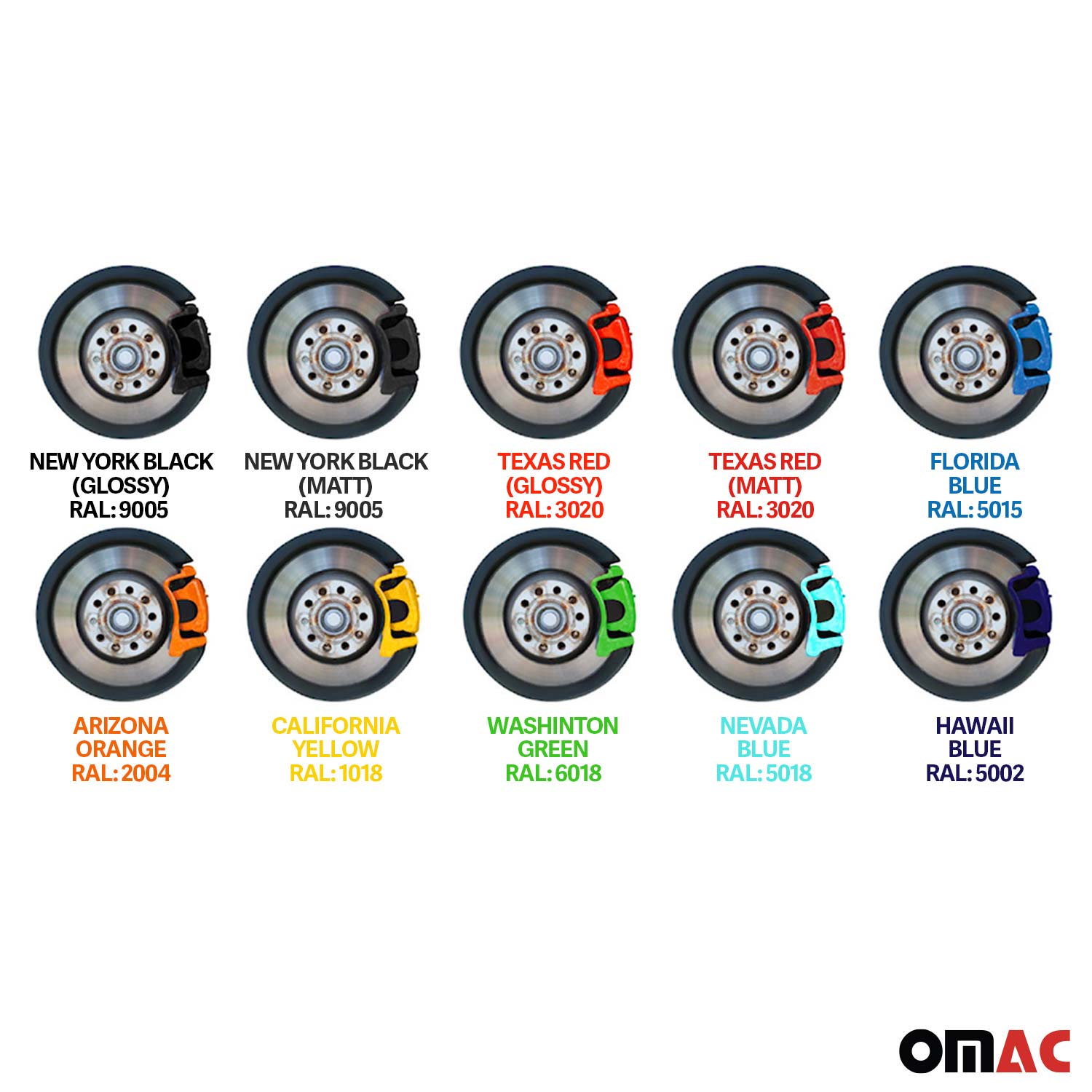 OMAC Brake Caliper Epoxy Based Car Paint Kit California Yellow Glossy High-Temp
