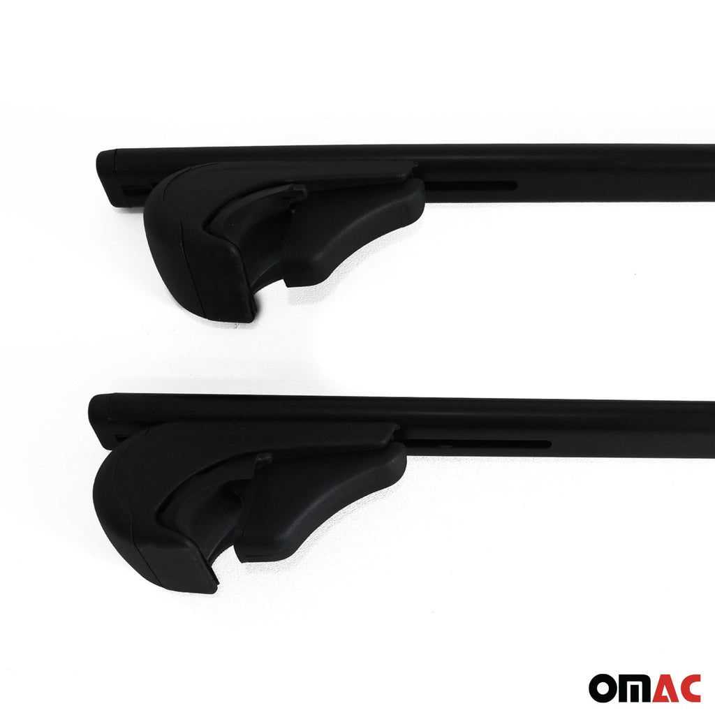 Roof Rack Raised Rail Cross Bars Carrier Universal Lockable 54" 2 Pcs Metal Black