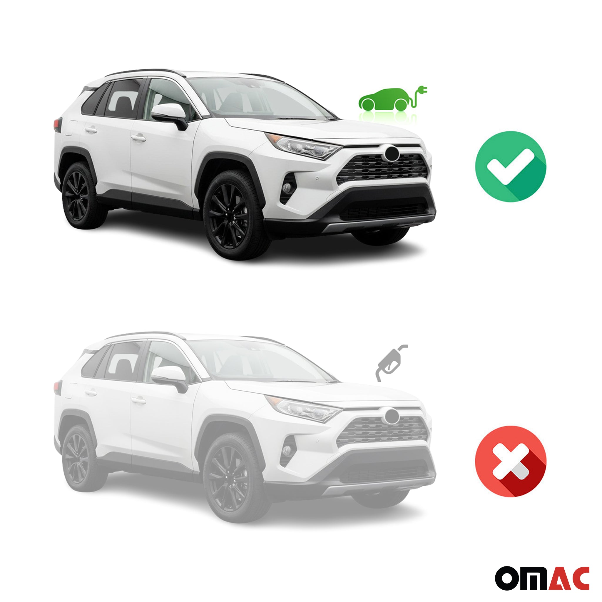 2019-2025 Toyota RAV4 Hybrid Running Boards Side Steps Silver