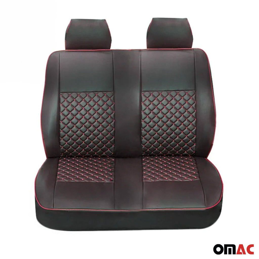 2015-2026 Ford Transit Leather Front Car Seat Covers Protector Black Red