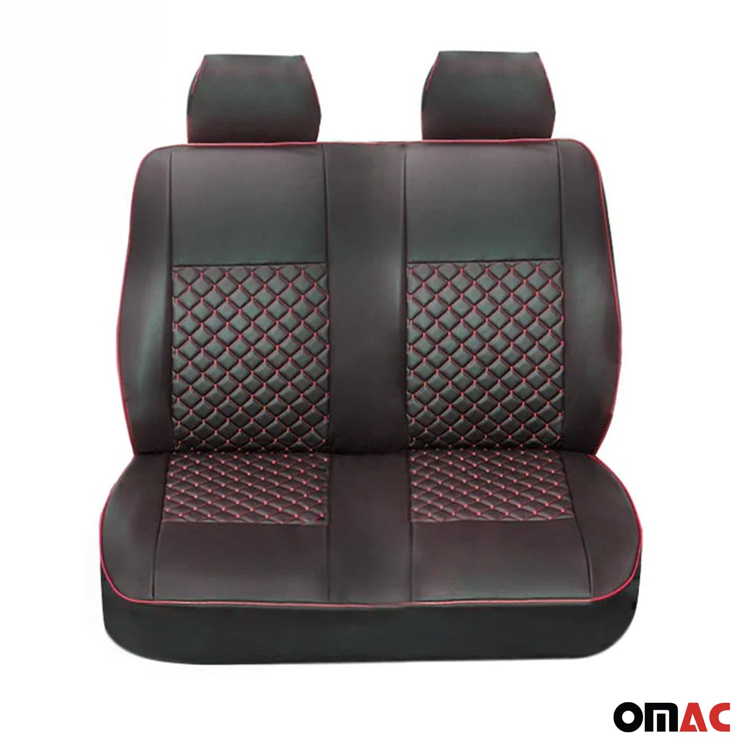 2015-2026 Ford Transit Leather Front Car Seat Covers Protector Black Red