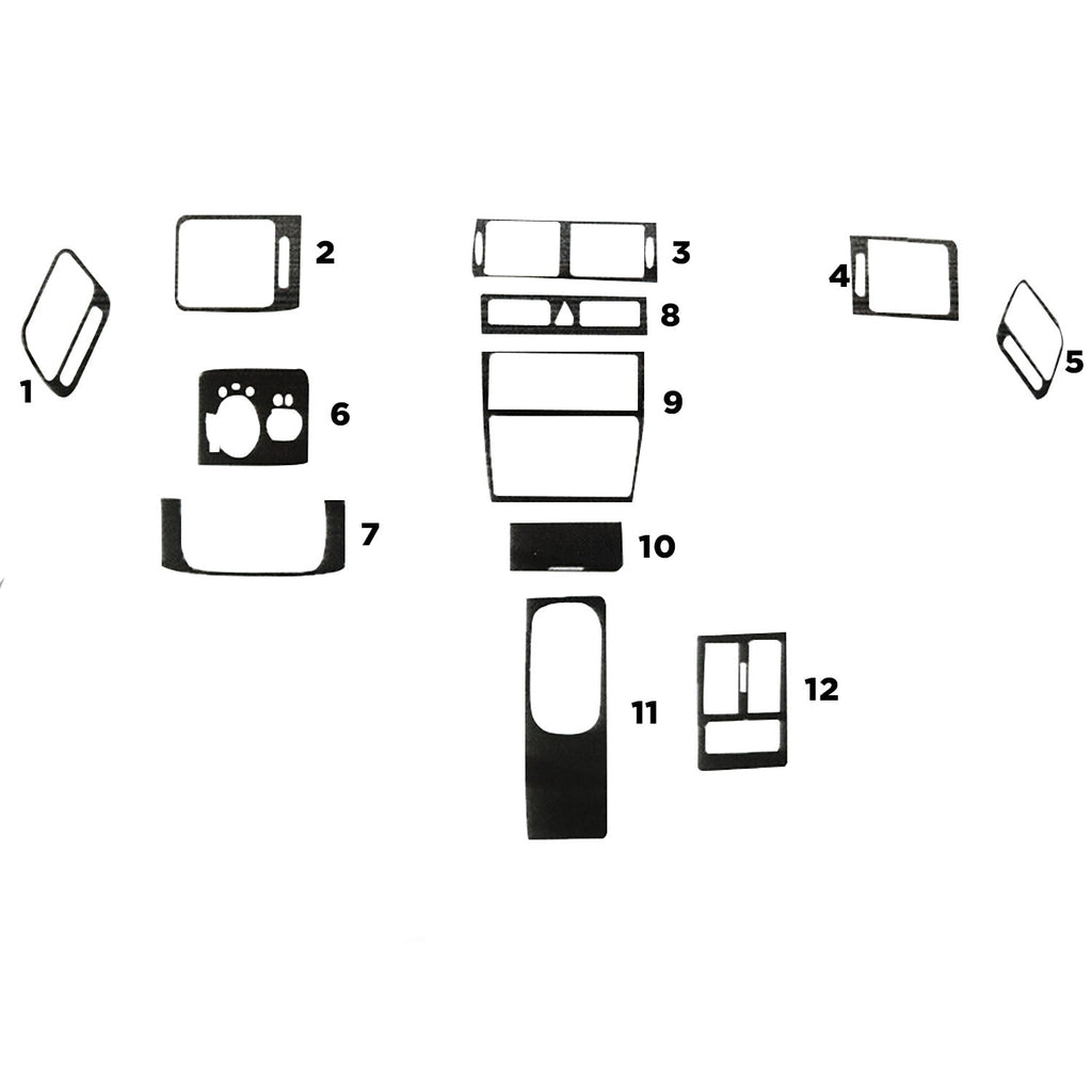 1997-2001 Audi A6 C5 All Models 4B Carbon Look Dashboard Console Trim Kit