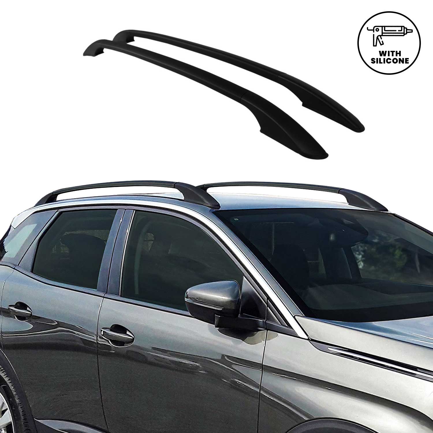 2013-2021 Skoda Rapid Spaceback Roof Rack Rails Side Rails Black