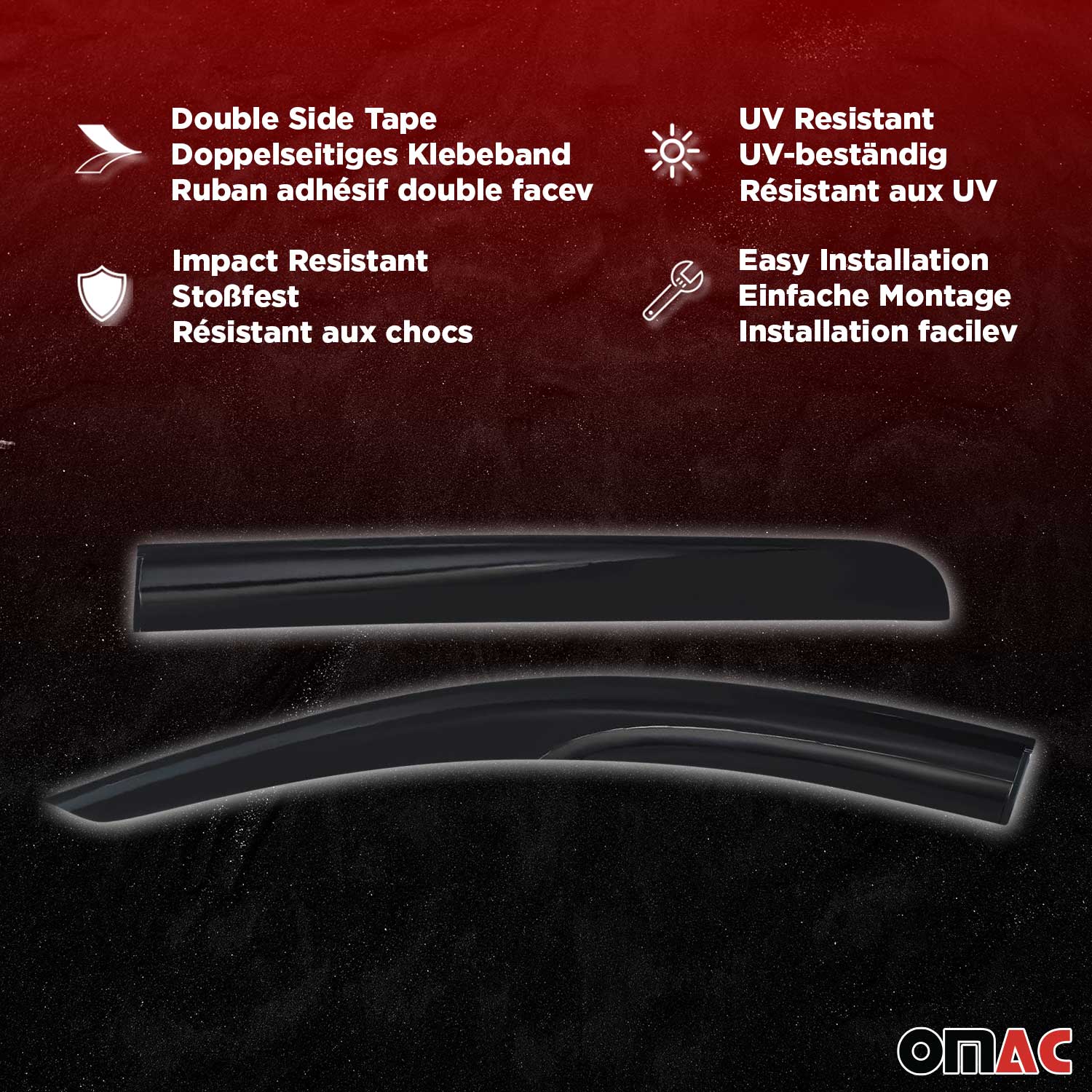 2014-2026 RAM ProMaster Window Visor Vent Rain Deflector 2Pcs Smoke