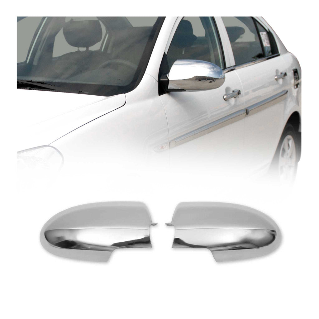 2006-2011 Hyundai Accent 3.gen Sedan Side Mirror Cover Caps Chrome Silver 2 Pcs