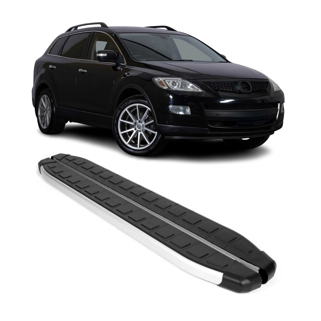 2007-2015 Mazda CX-9 Running Boards Side Steps Silver & Black
